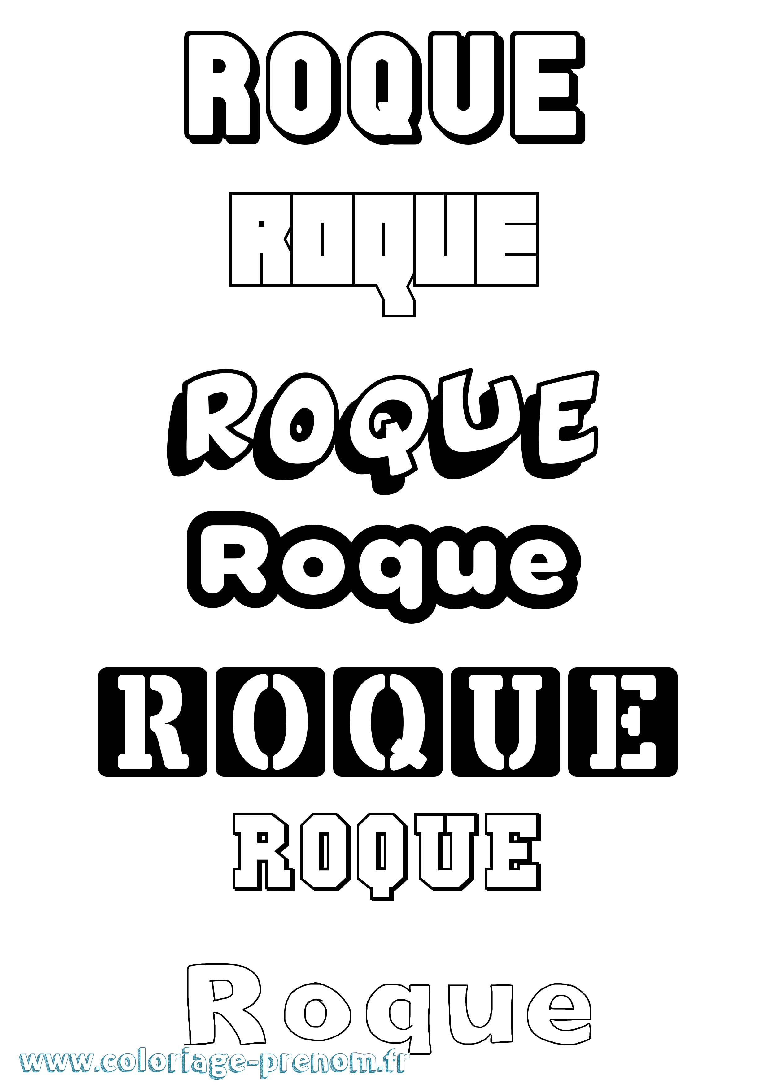 Coloriage prénom Roque Simple