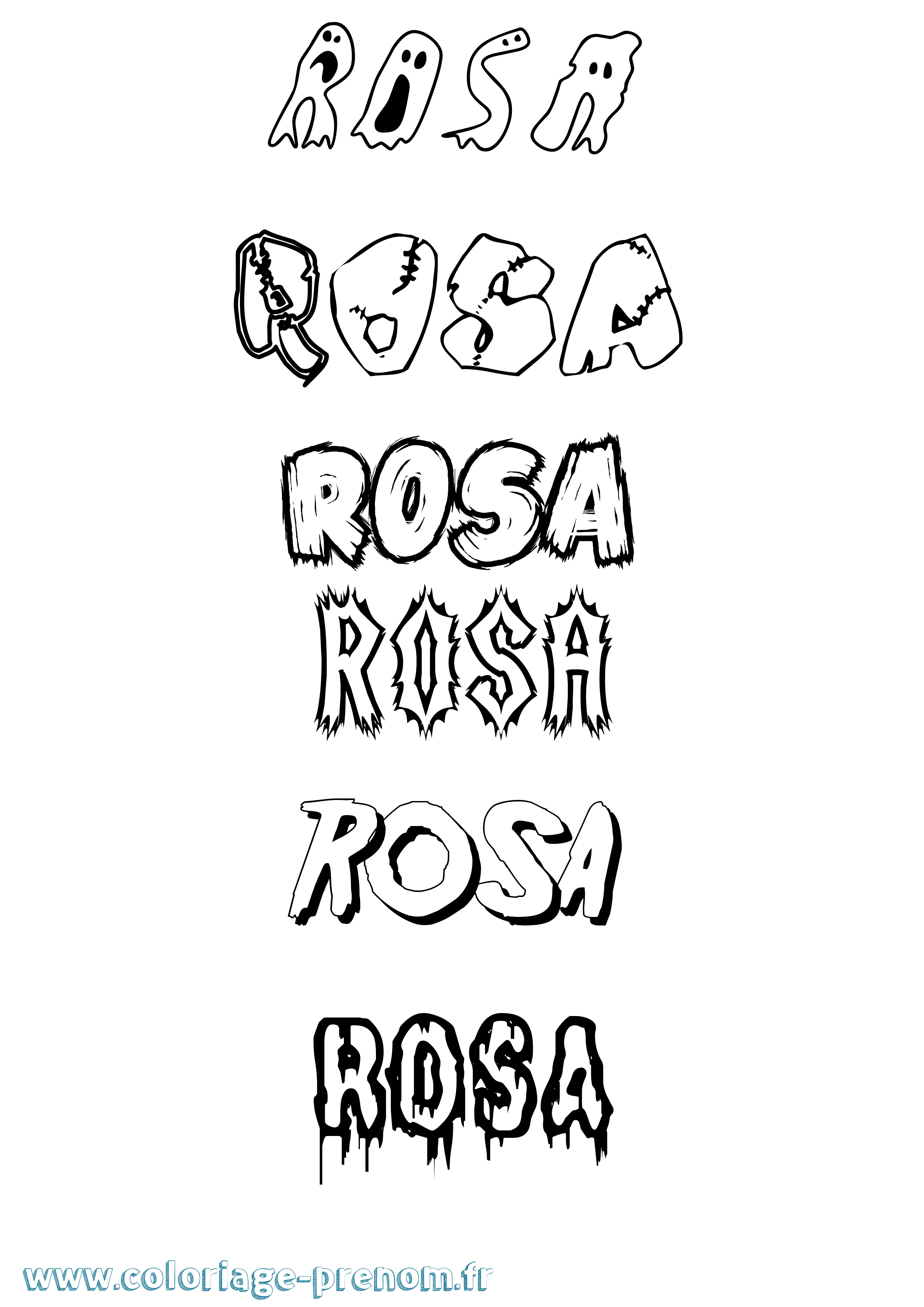 Coloriage prénom Rosa Frisson