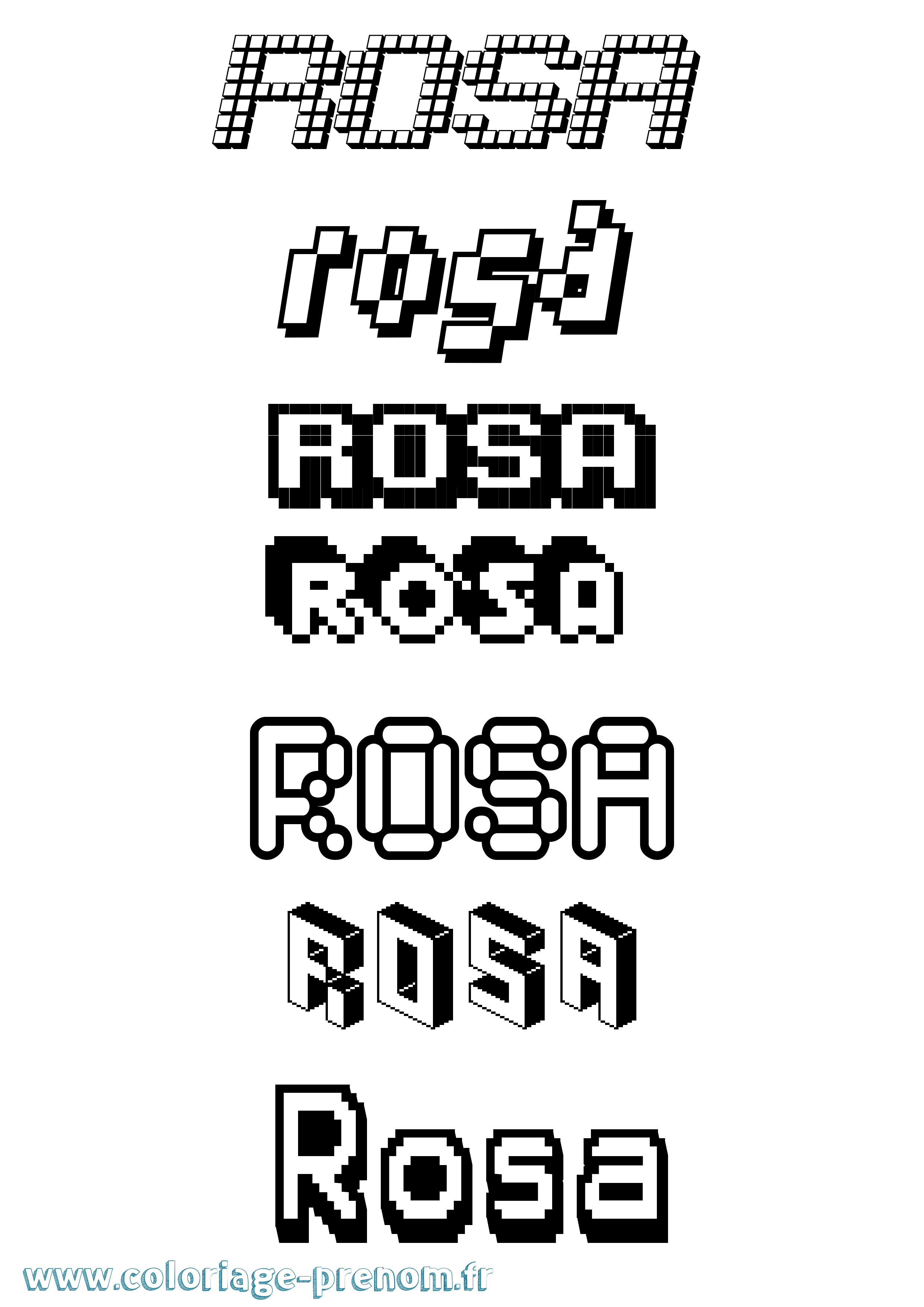Coloriage prénom Rosa