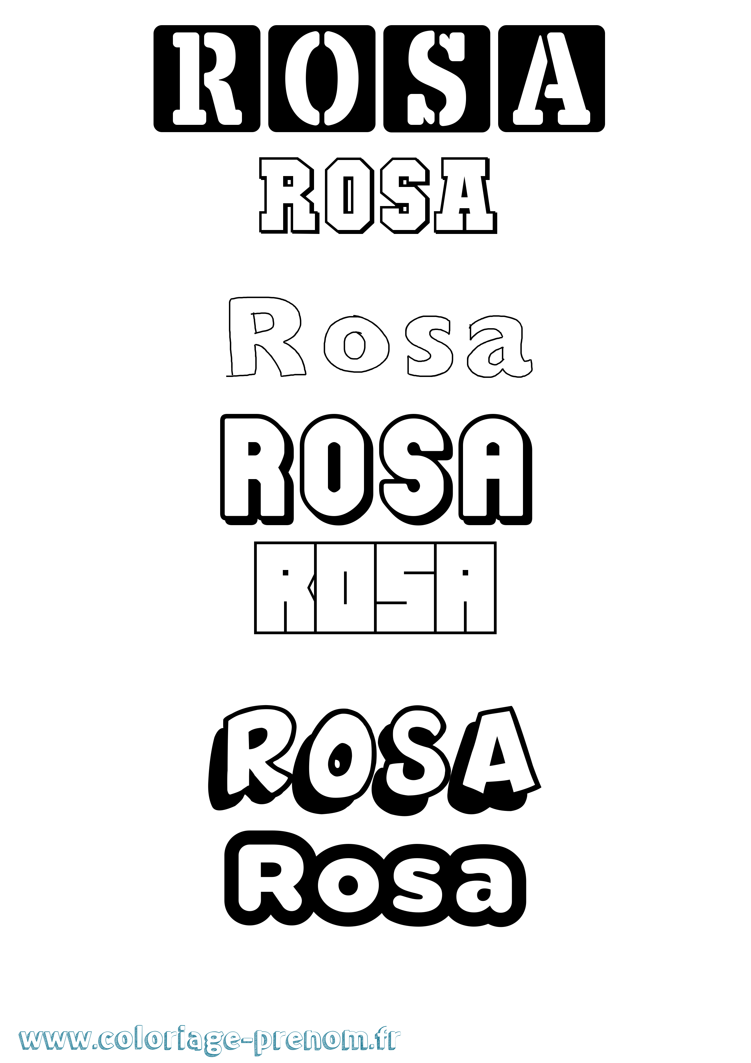 Coloriage prénom Rosa Simple