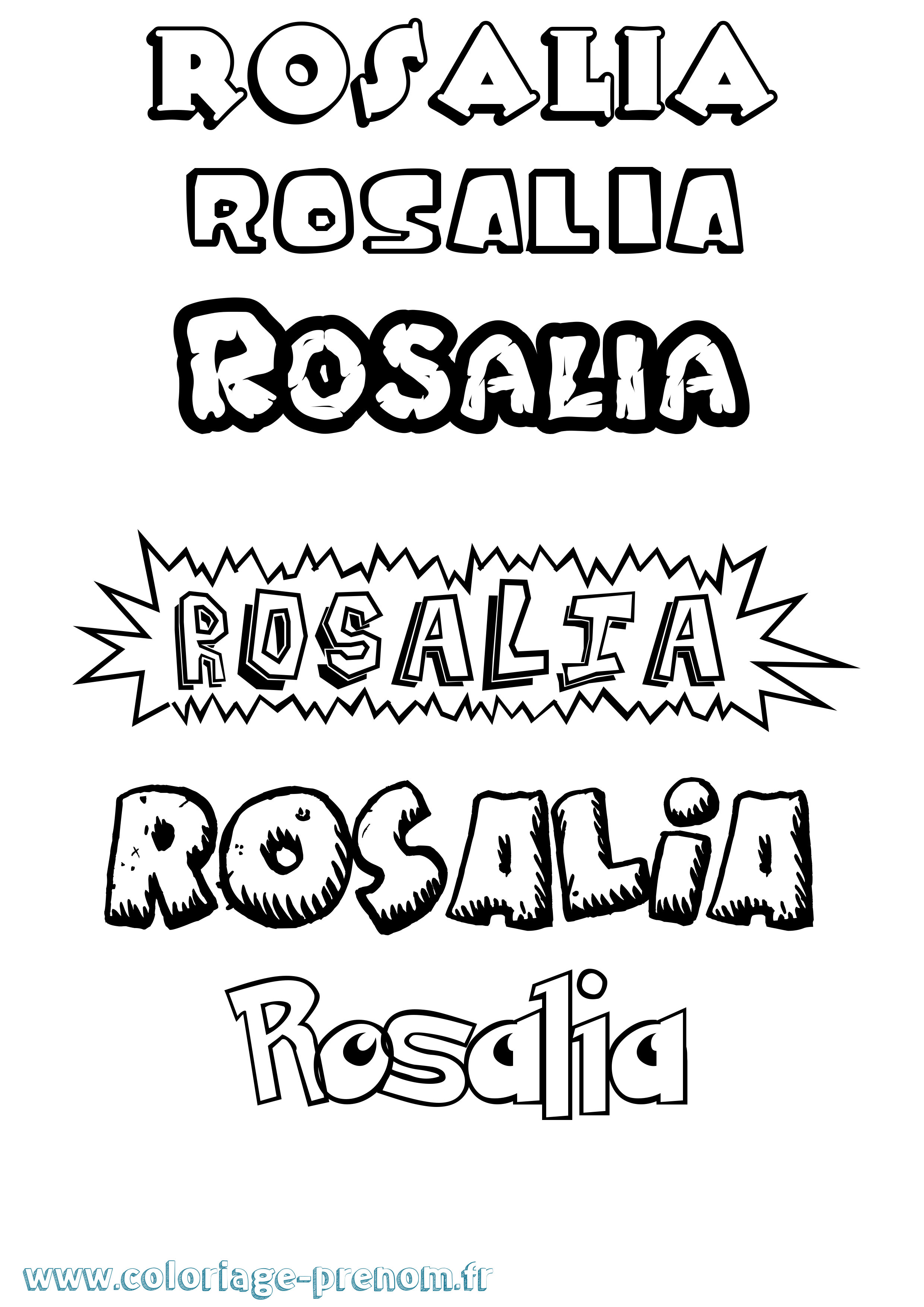 Coloriage prénom Rosalia Dessin Animé