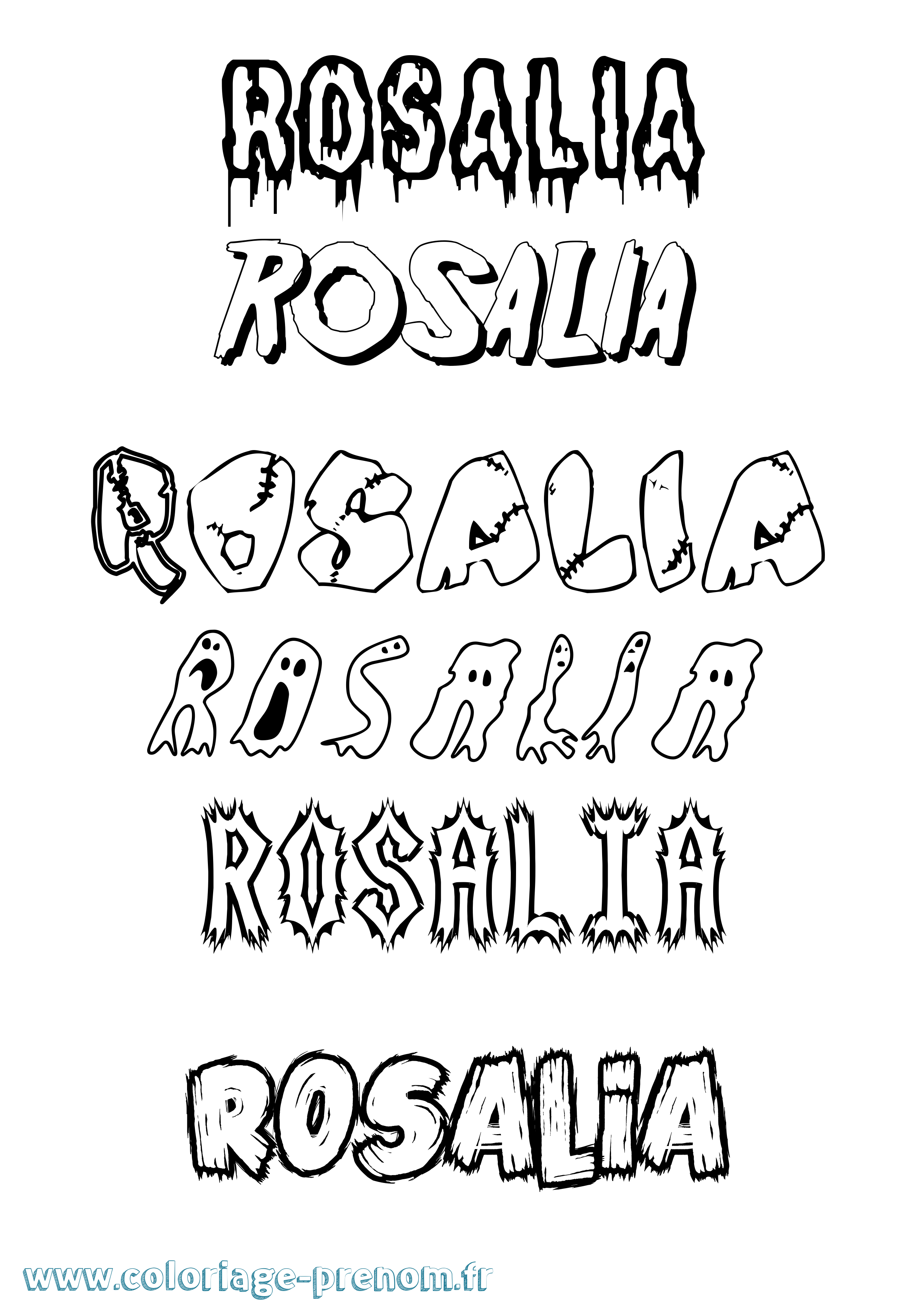 Coloriage prénom Rosalia Frisson