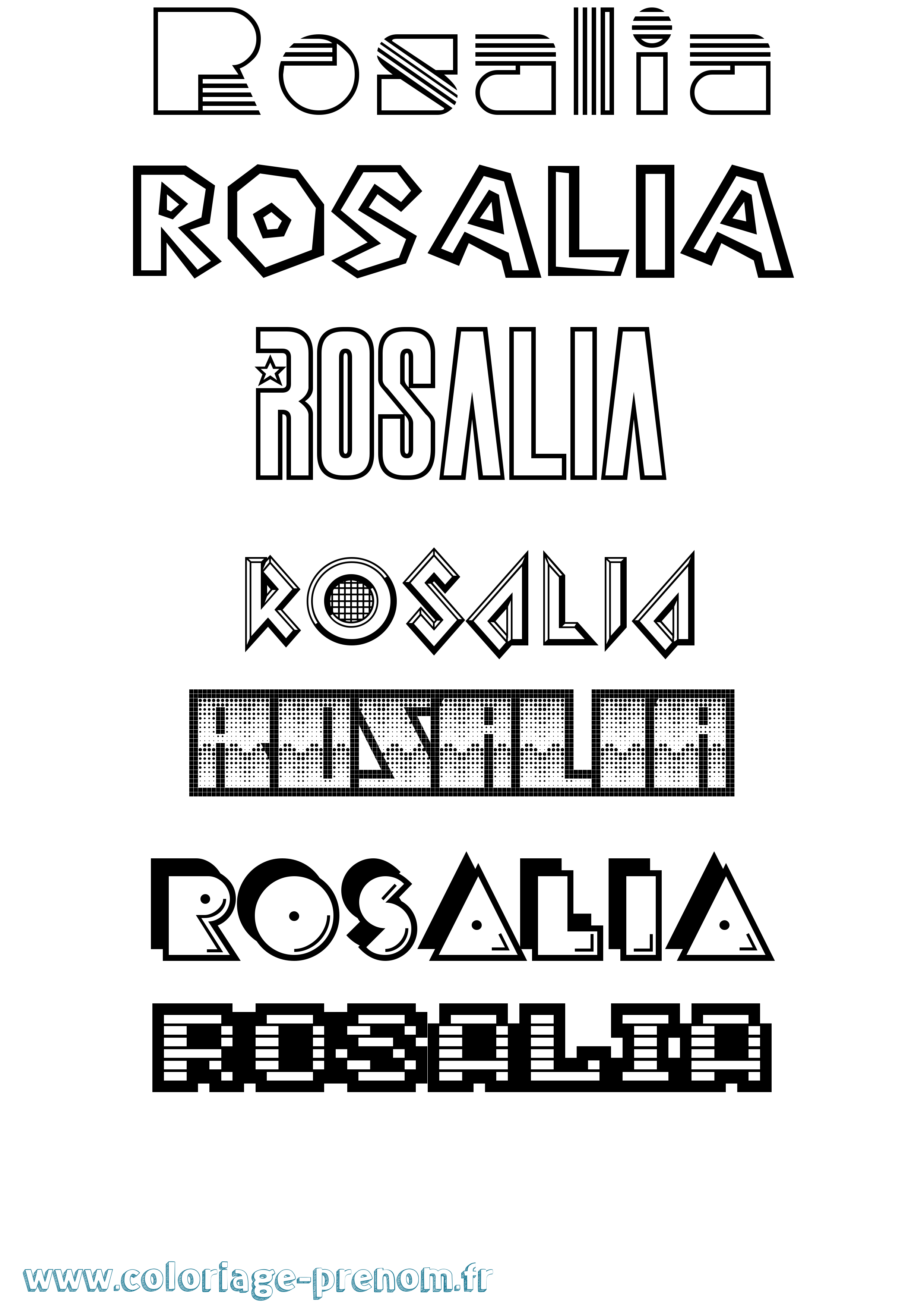 Coloriage prénom Rosalia Jeux Vidéos