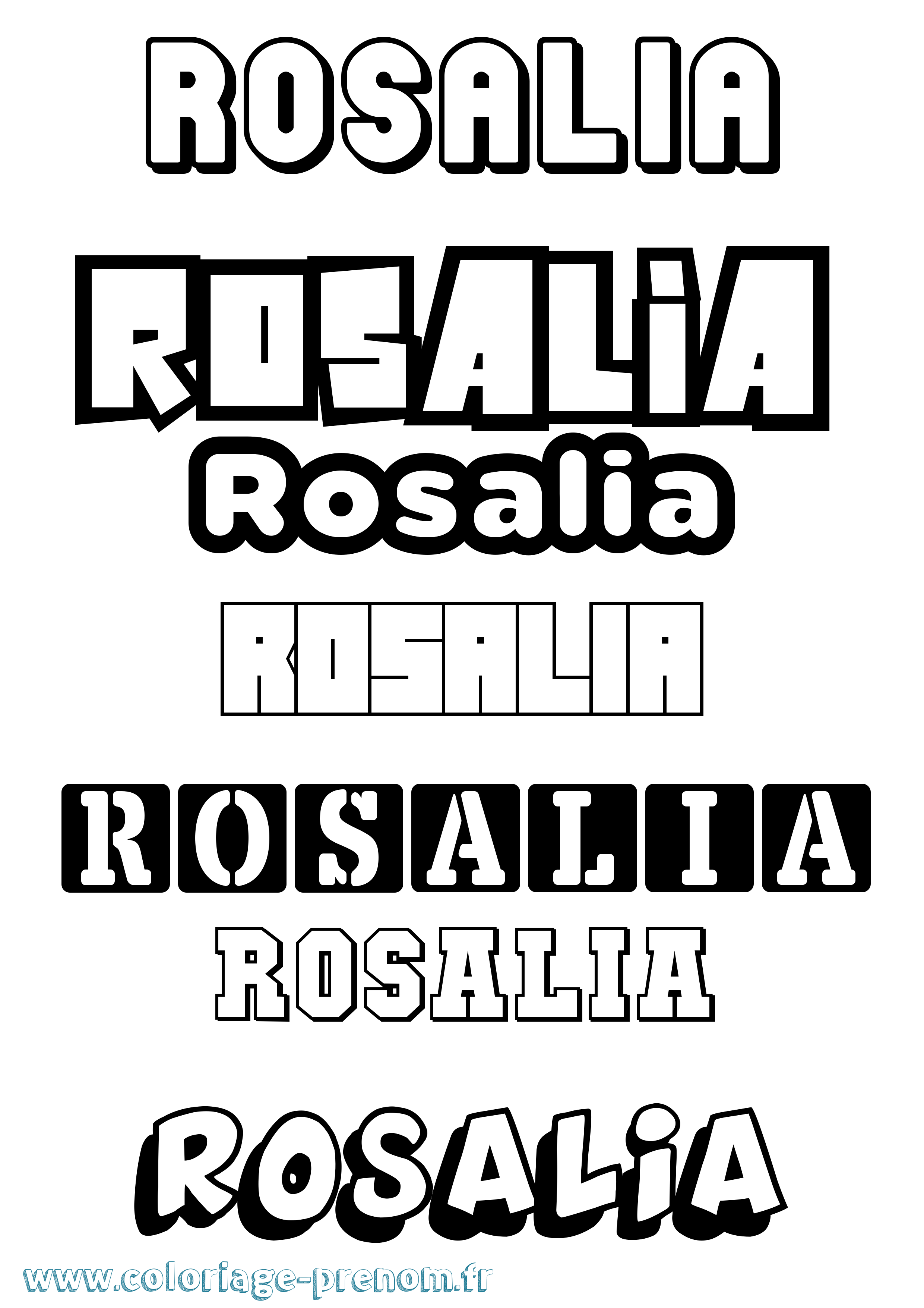 Coloriage prénom Rosalia Simple