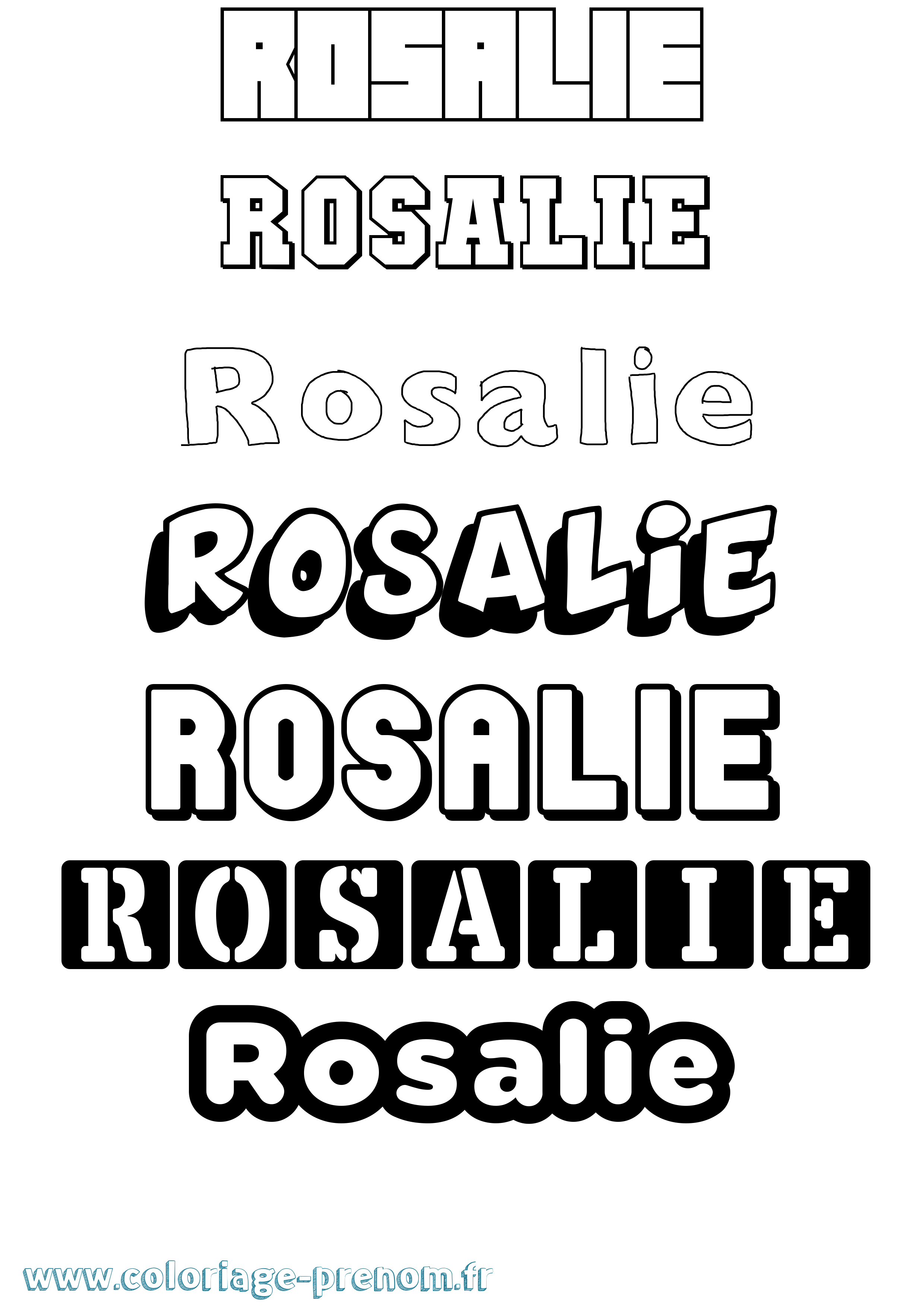 Coloriage prénom Rosalie Simple
