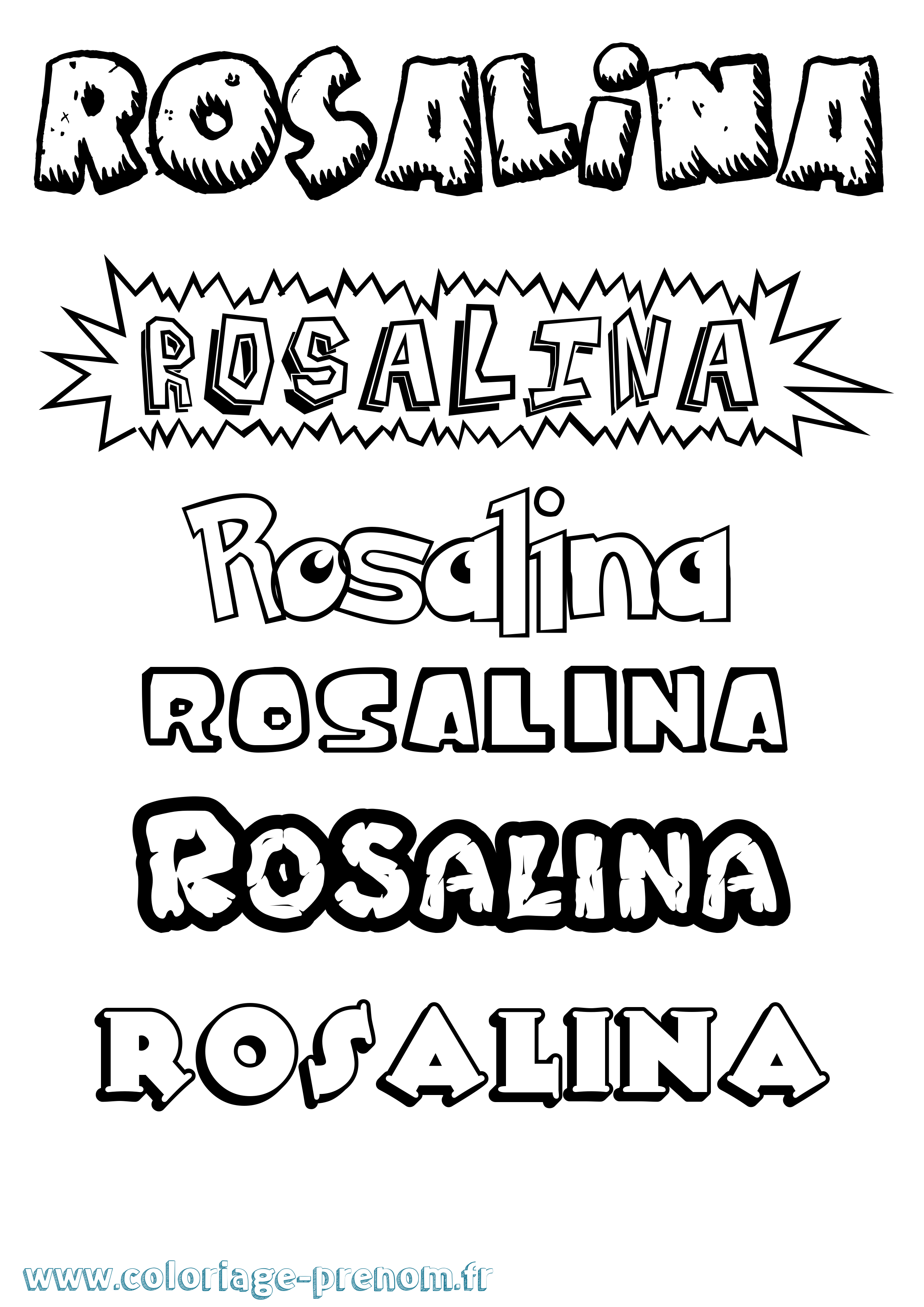 Coloriage prénom Rosalina Dessin Animé