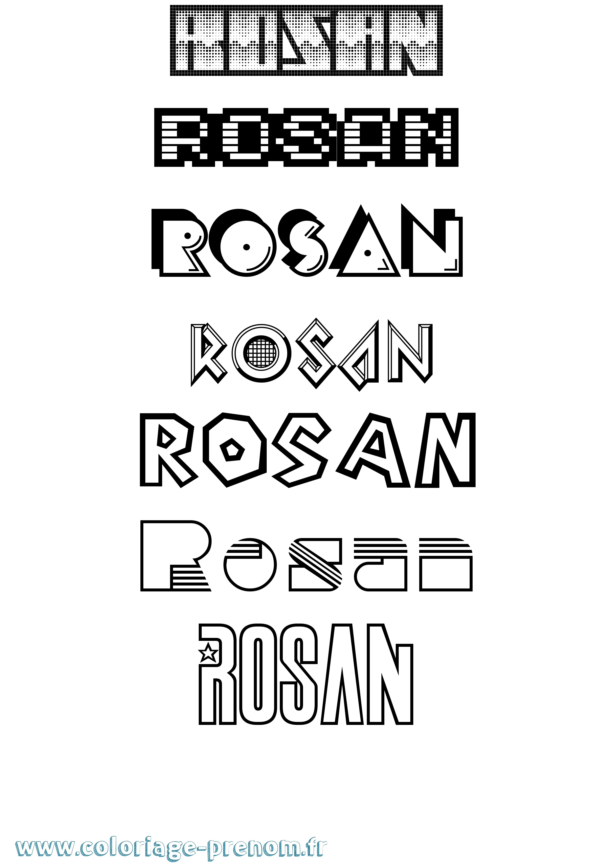 Coloriage prénom Rosan Jeux Vidéos