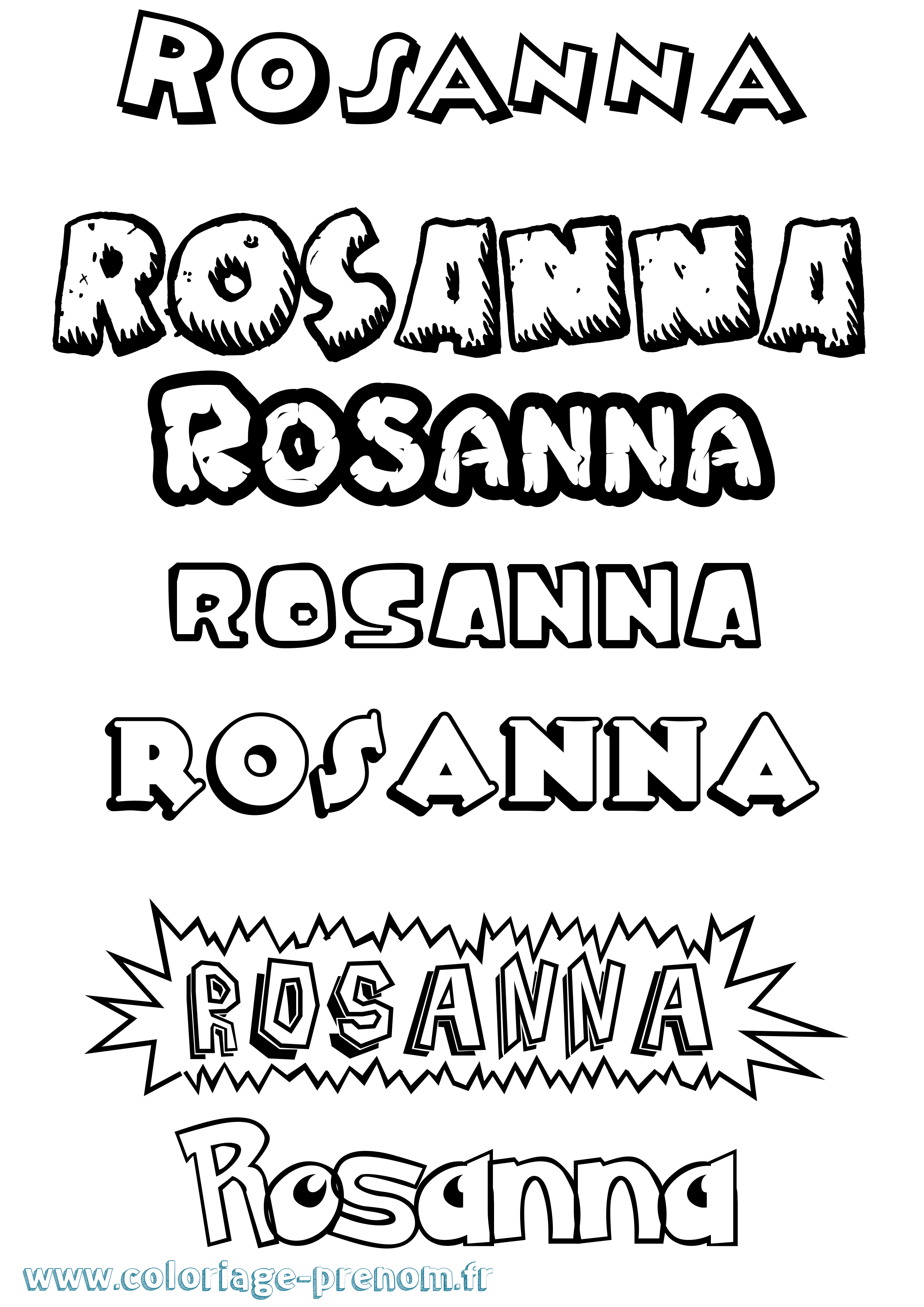 Coloriage Rosanna Dessin Animé Coloriage prénom Rosanna Dessin Animé