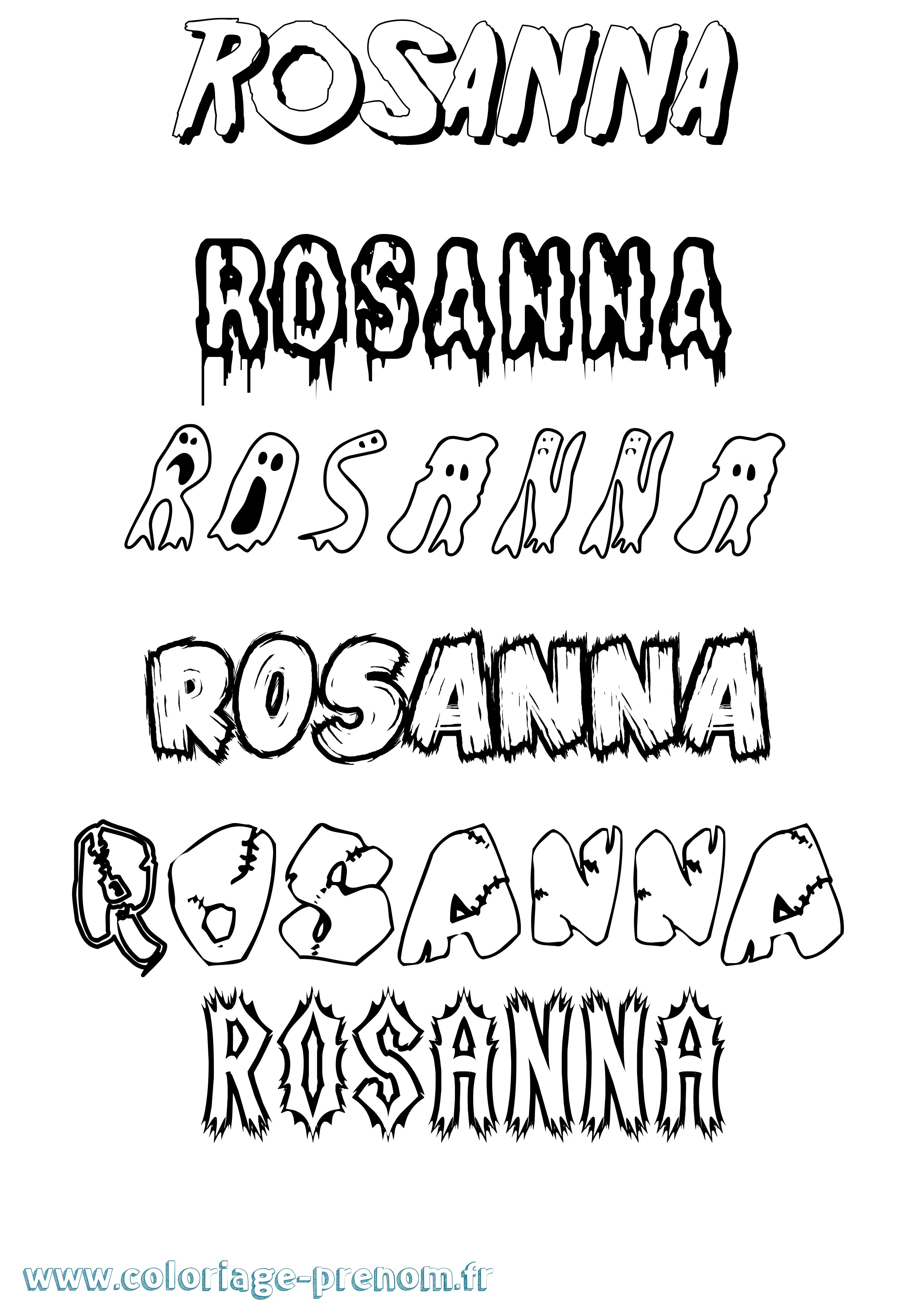 Coloriage prénom Rosanna Frisson