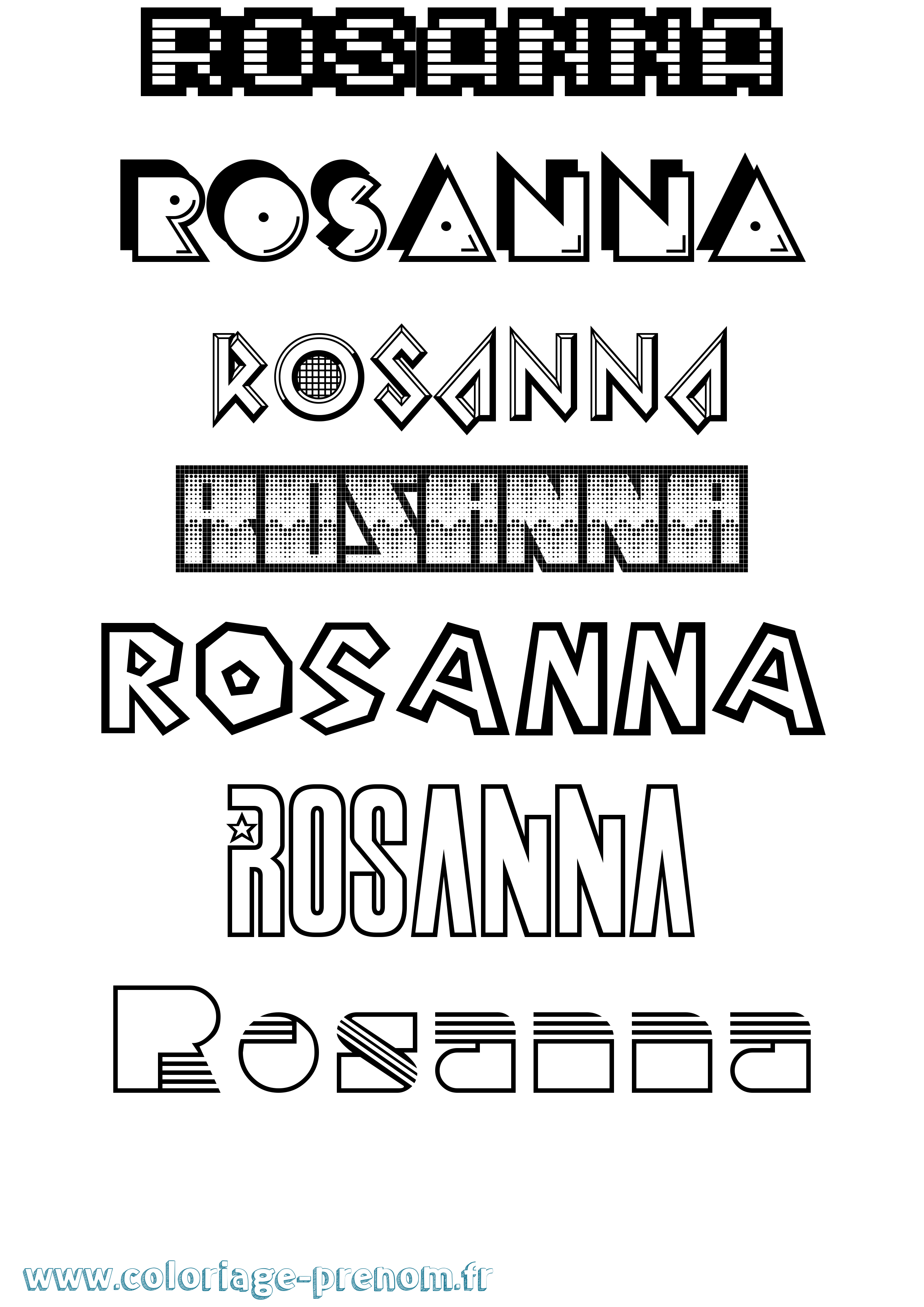 Coloriage Rosanna Jeux Vidéos Coloriage prénom Rosanna Jeux Vidéos