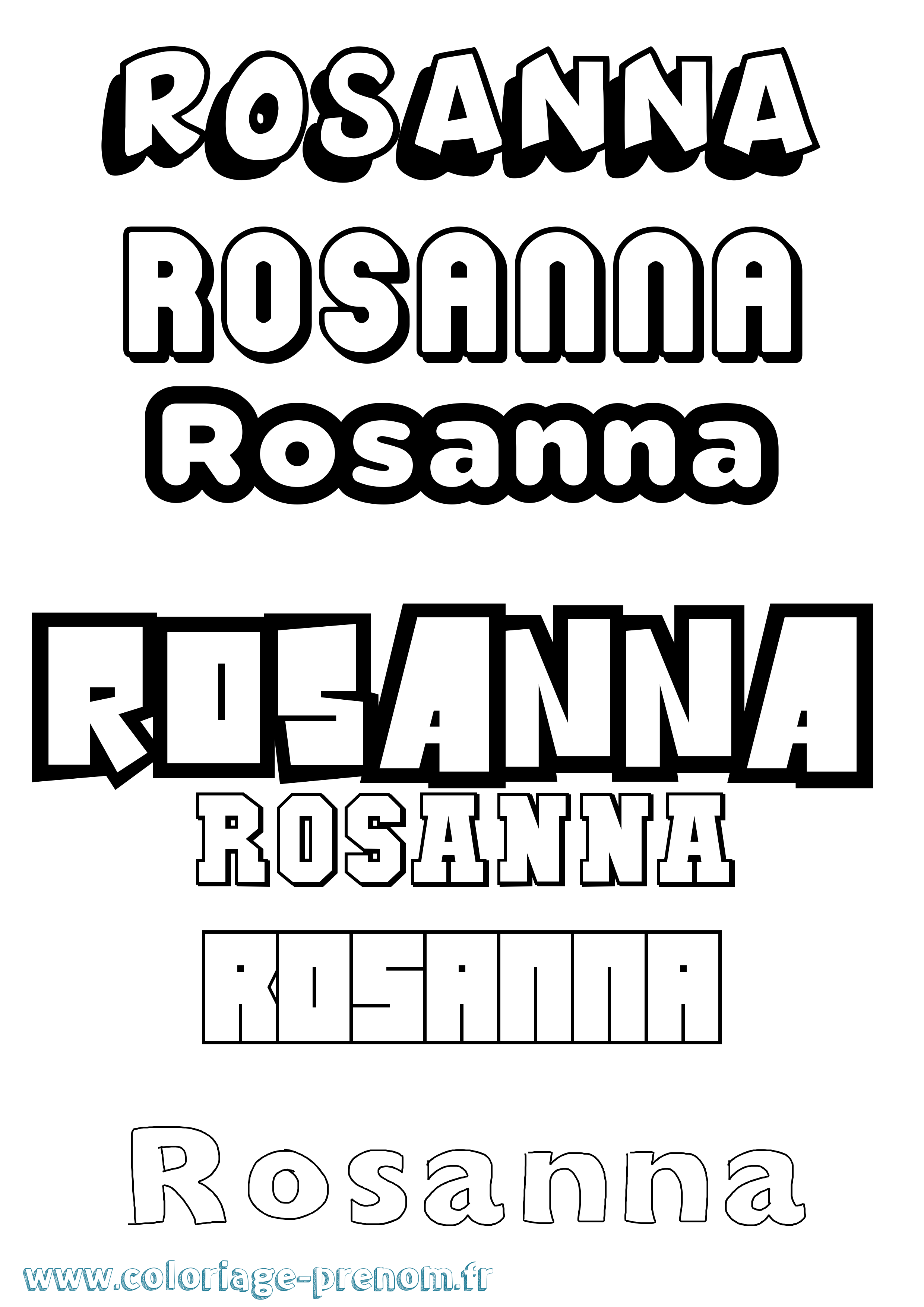 Coloriage Rosanna Simple Coloriage prénom Rosanna Simple