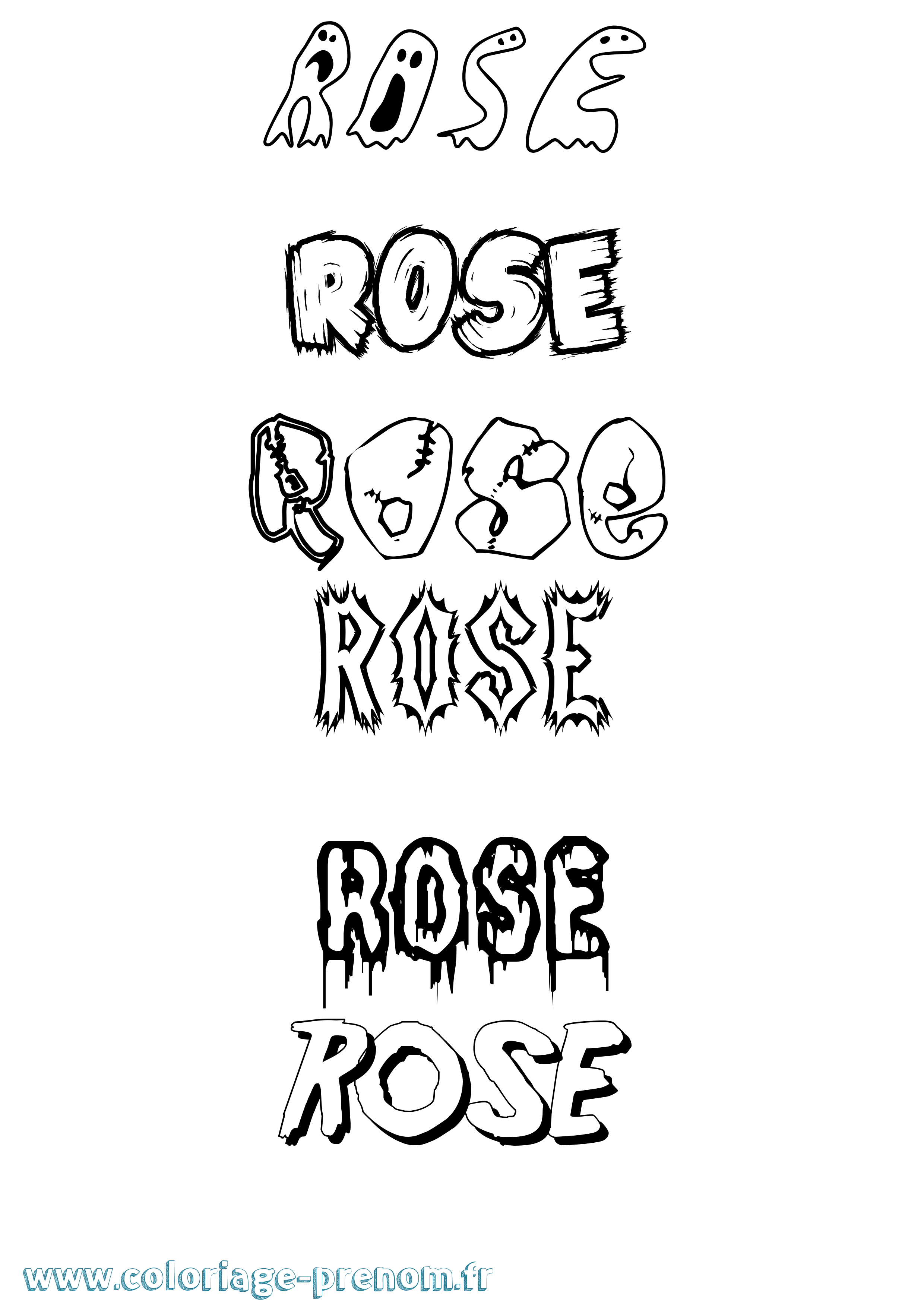 Coloriage prénom Rose Frisson
