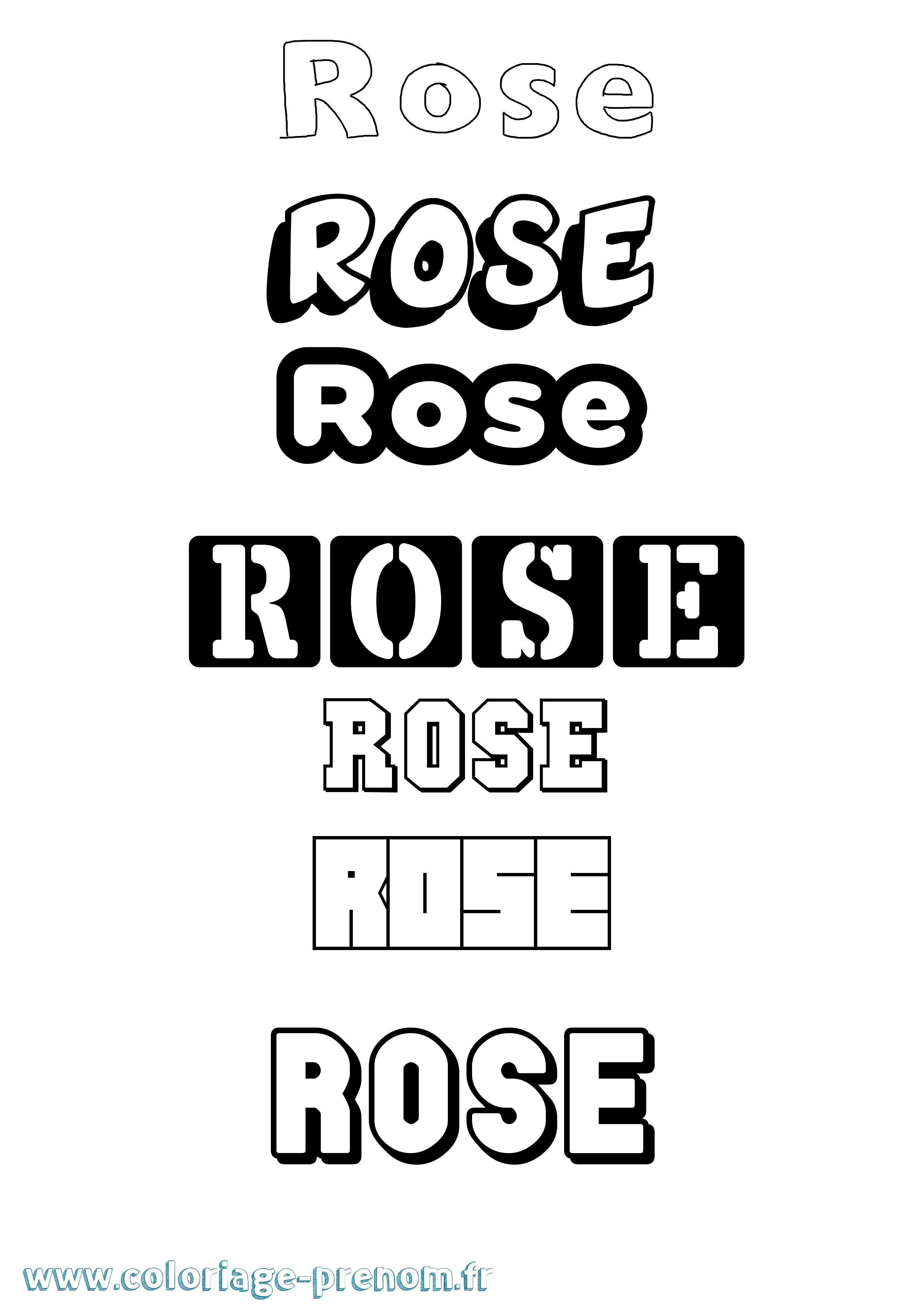 Coloriage prénom Rose