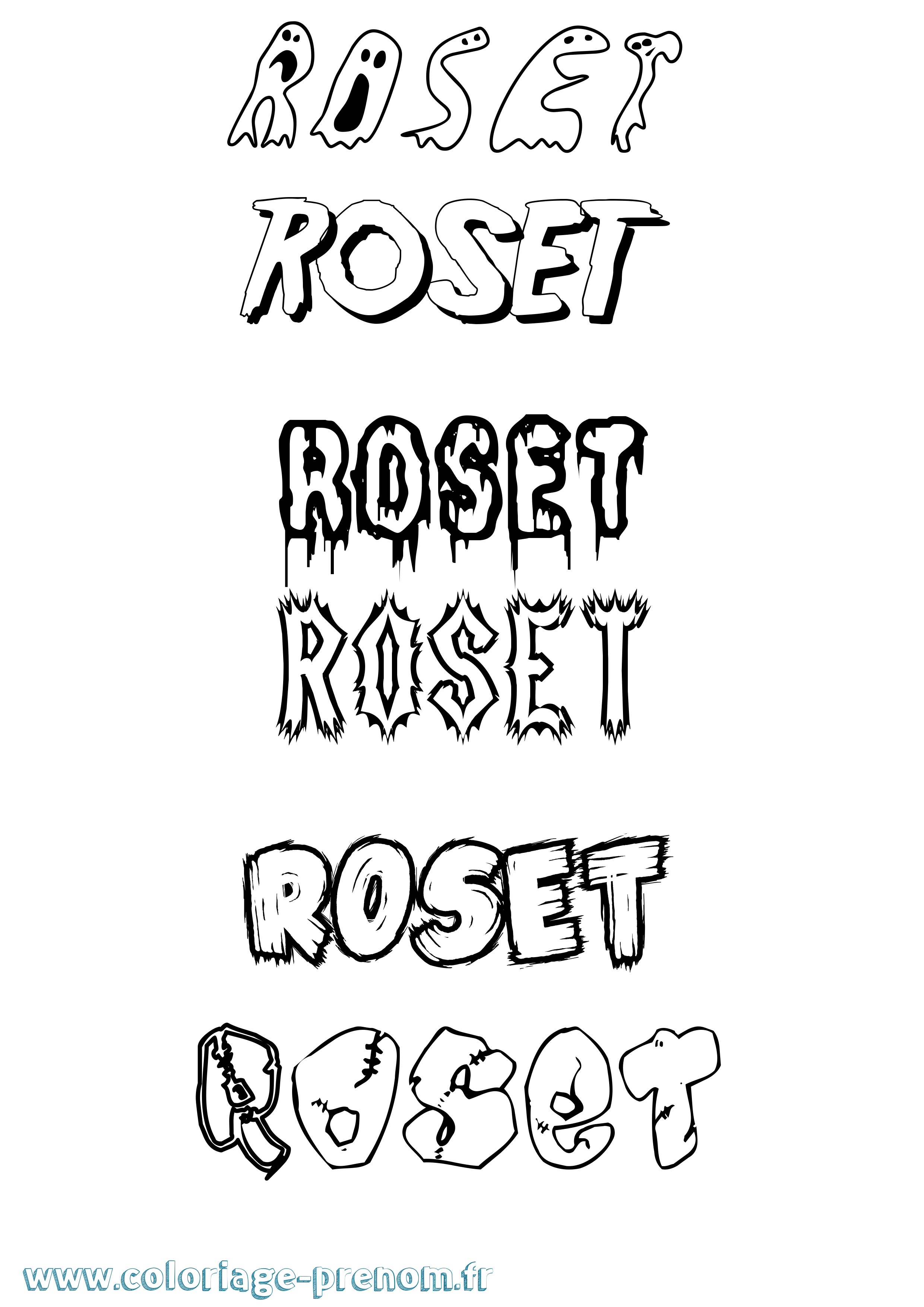 Coloriage prénom Roset Frisson