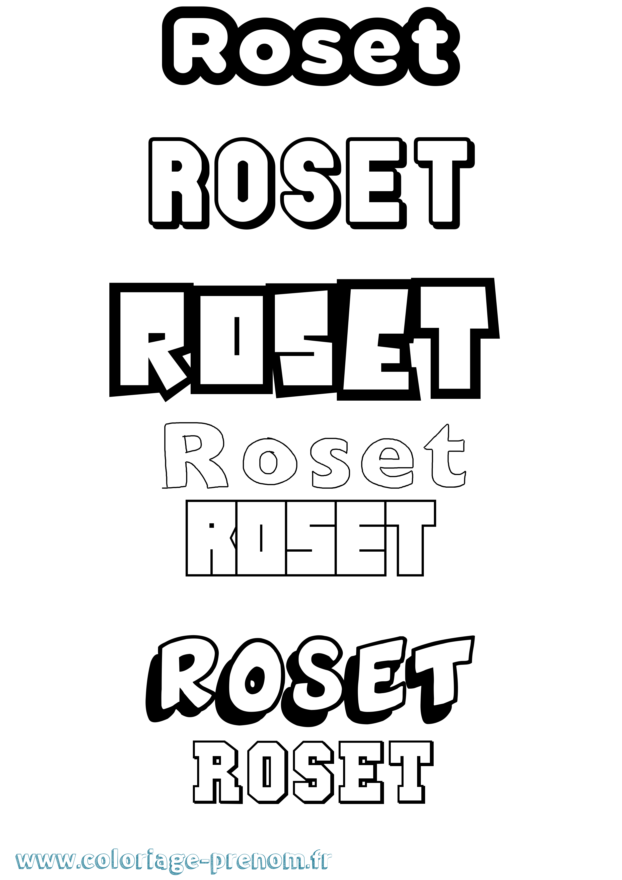 Coloriage prénom Roset Simple