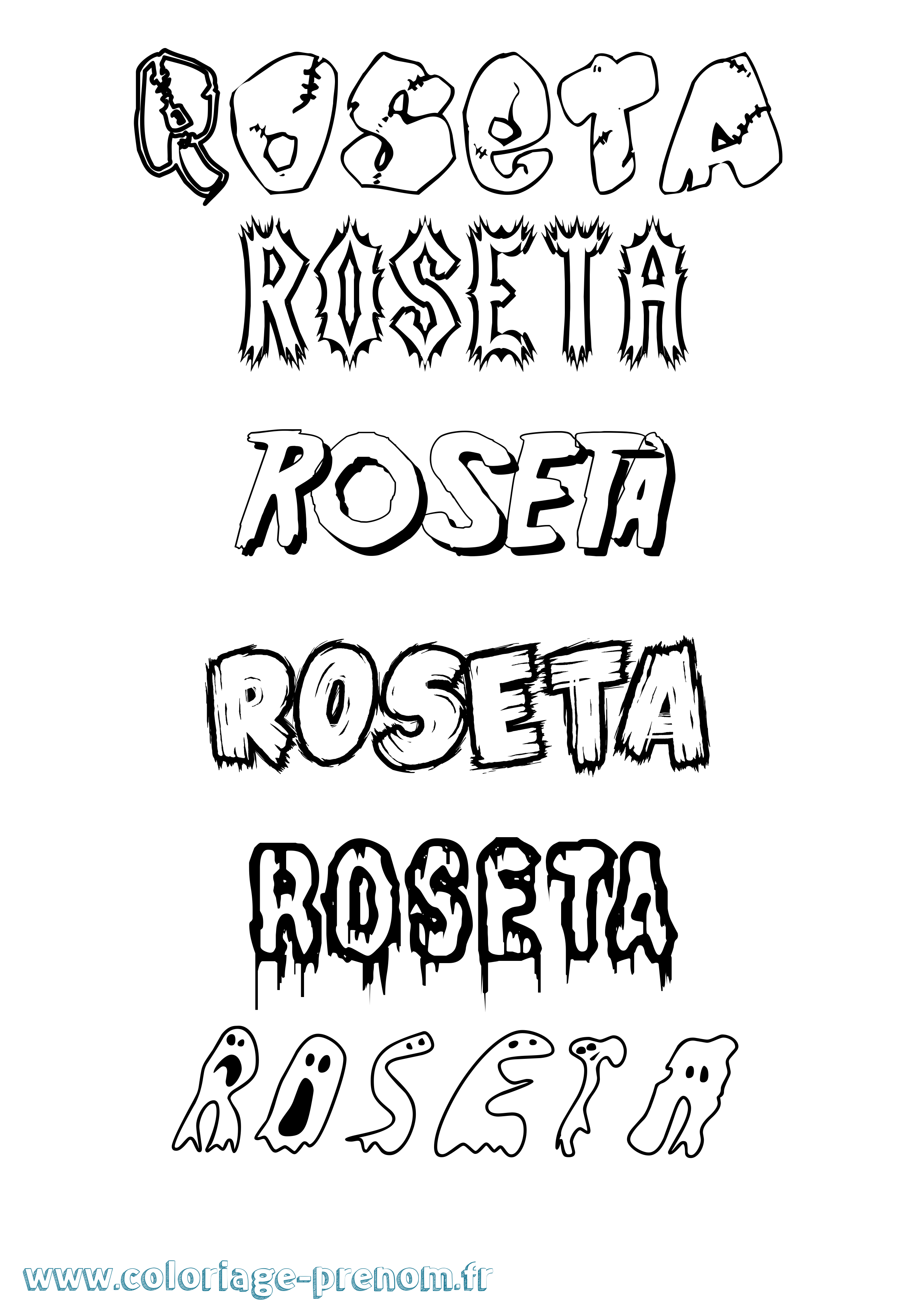 Coloriage prénom Roseta Frisson