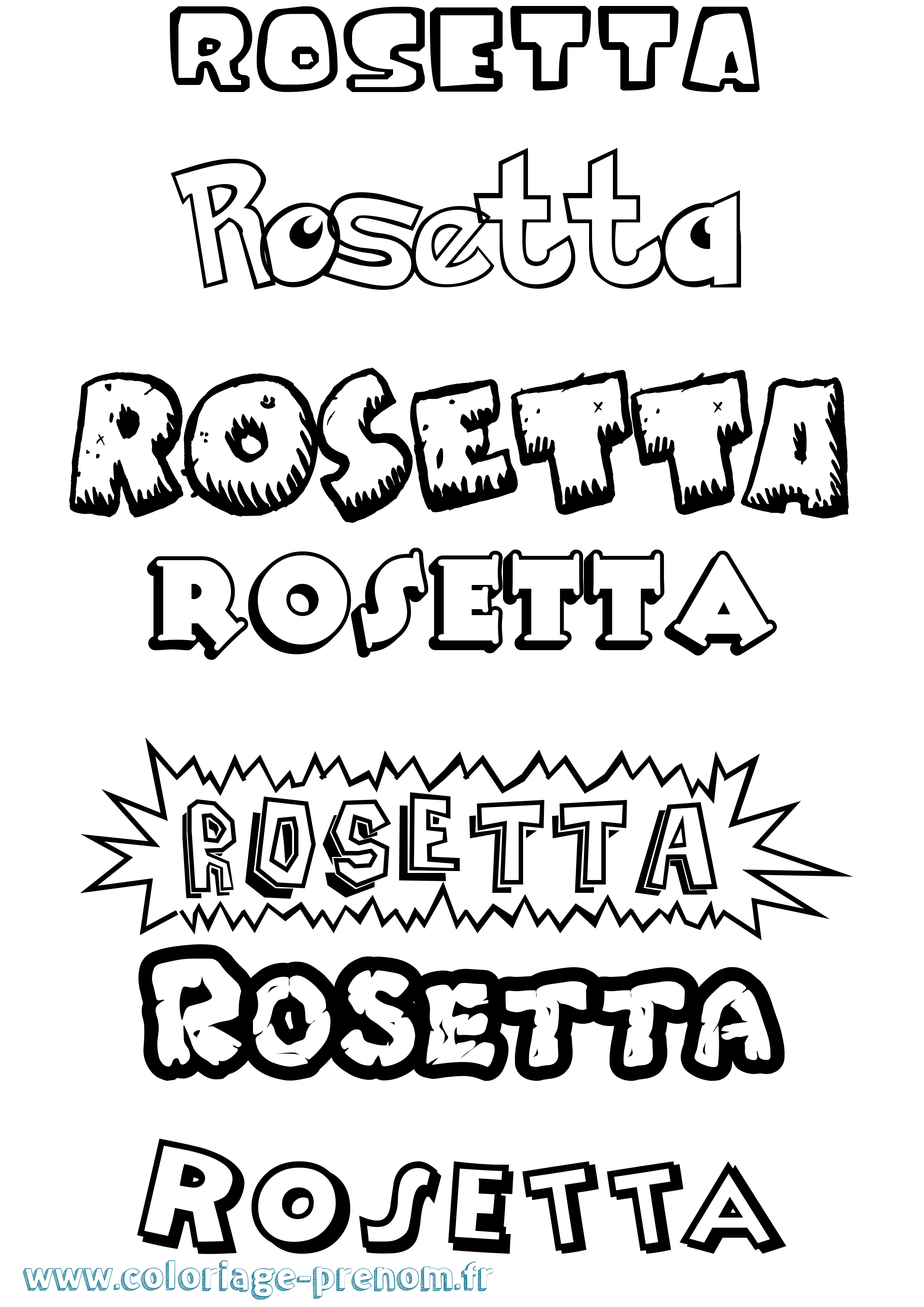 Coloriage prénom Rosetta Dessin Animé