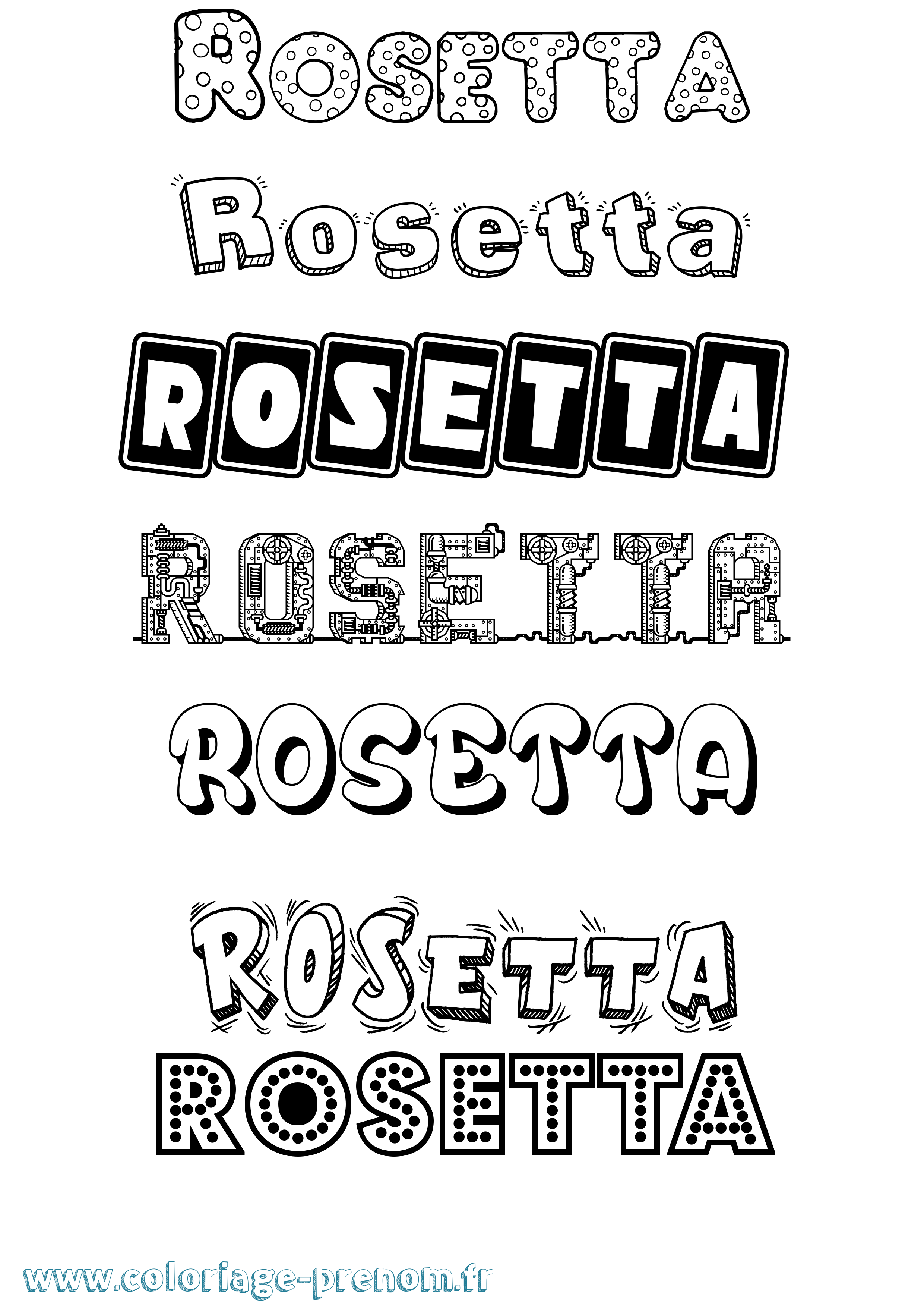 Coloriage prénom Rosetta Fun
