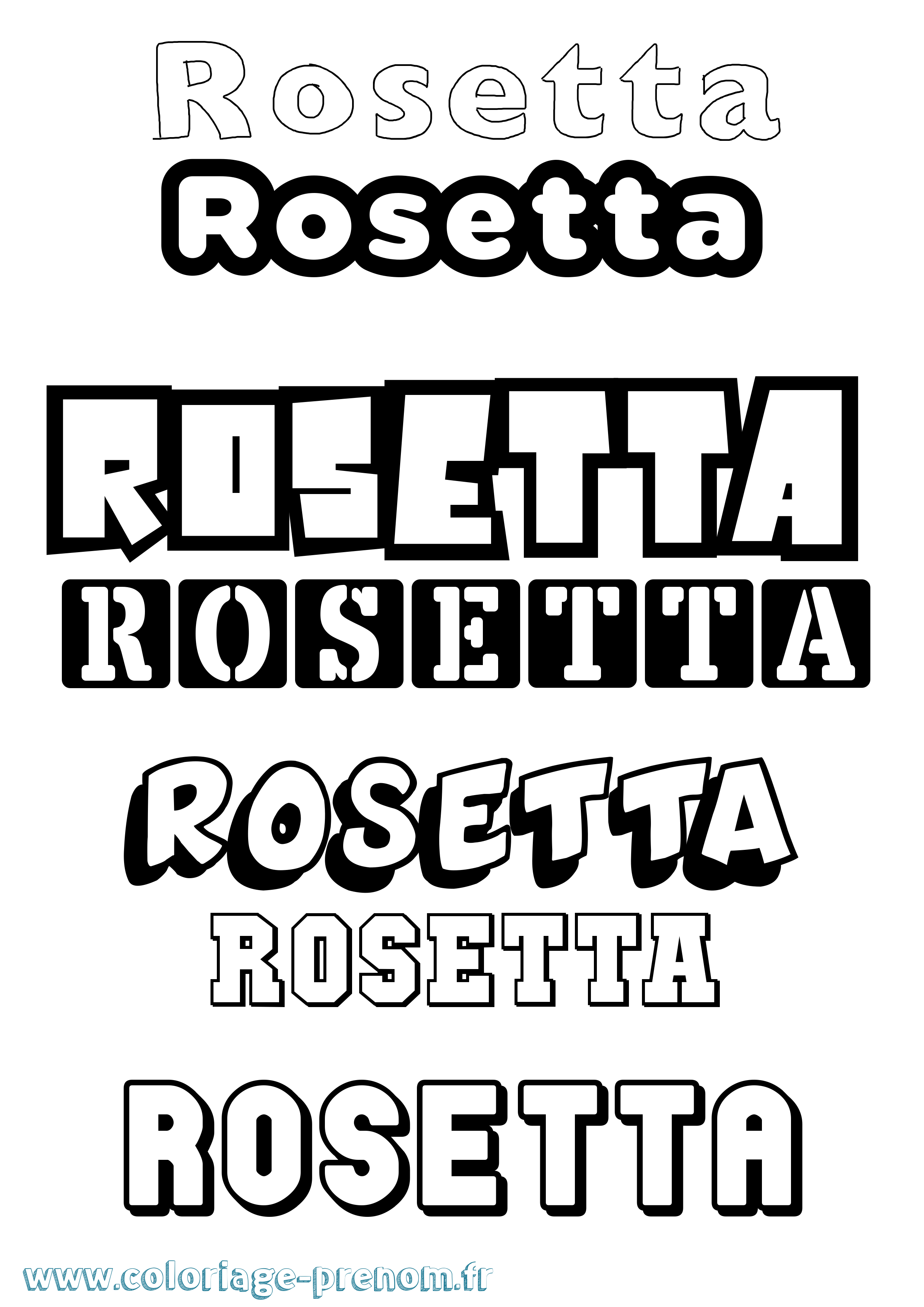 Coloriage prénom Rosetta Simple