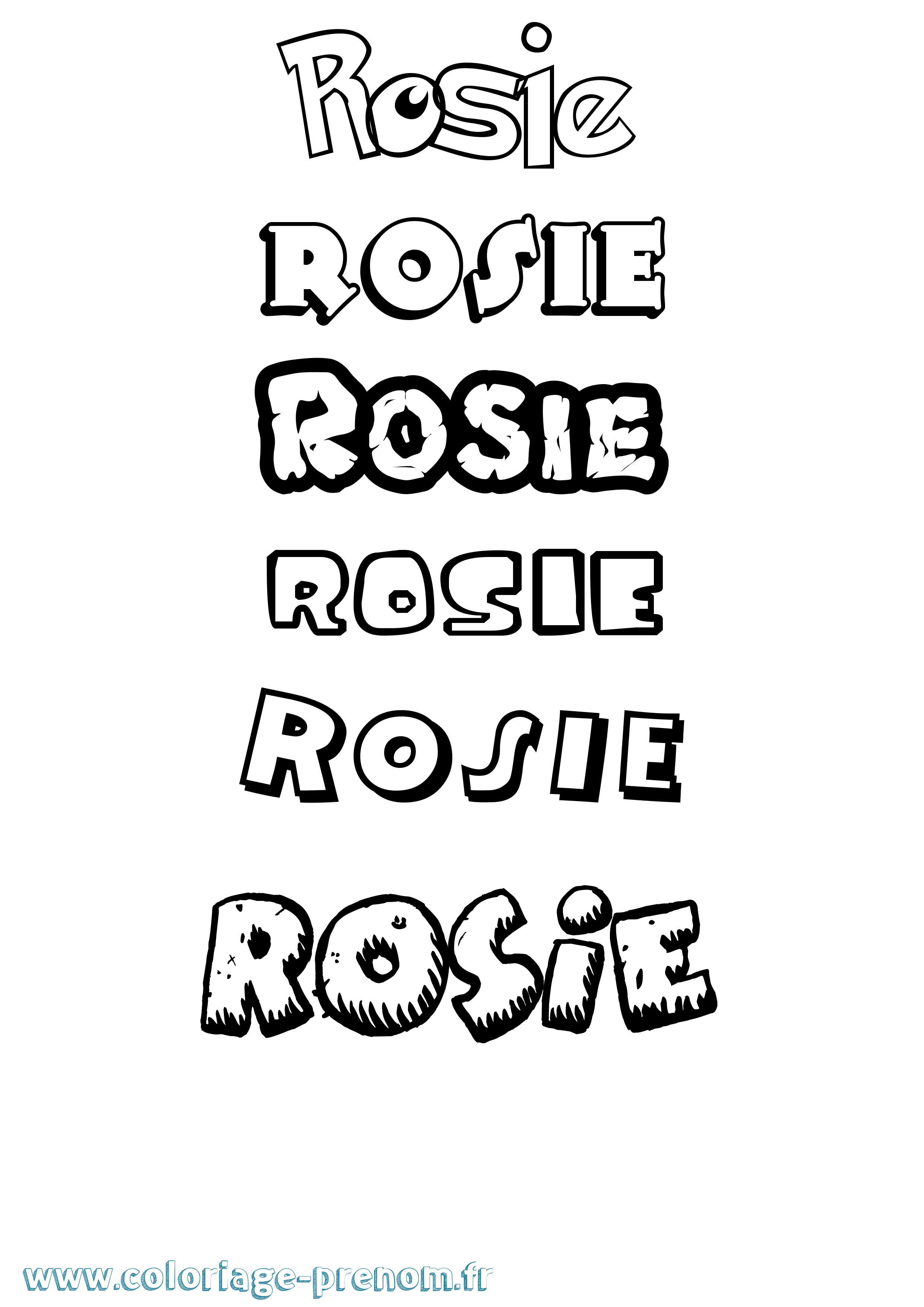 Coloriage prénom Rosie Dessin Animé