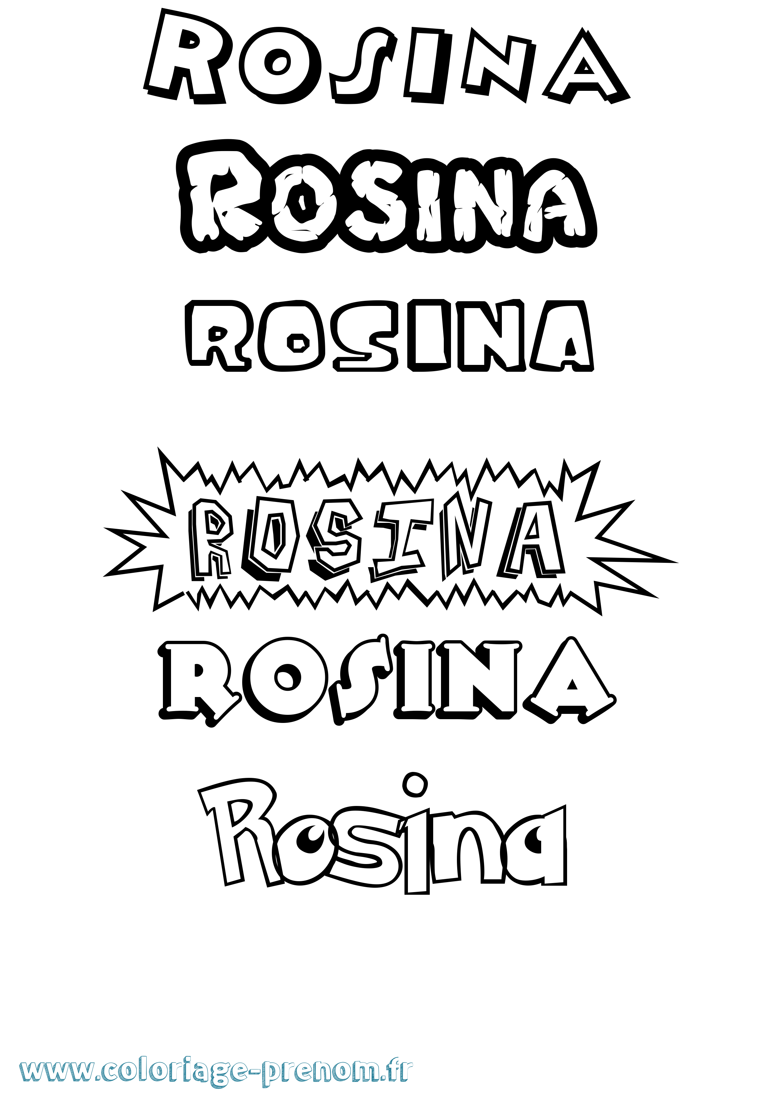 Coloriage Rosina Dessin Animé Coloriage prénom Rosina Dessin Animé