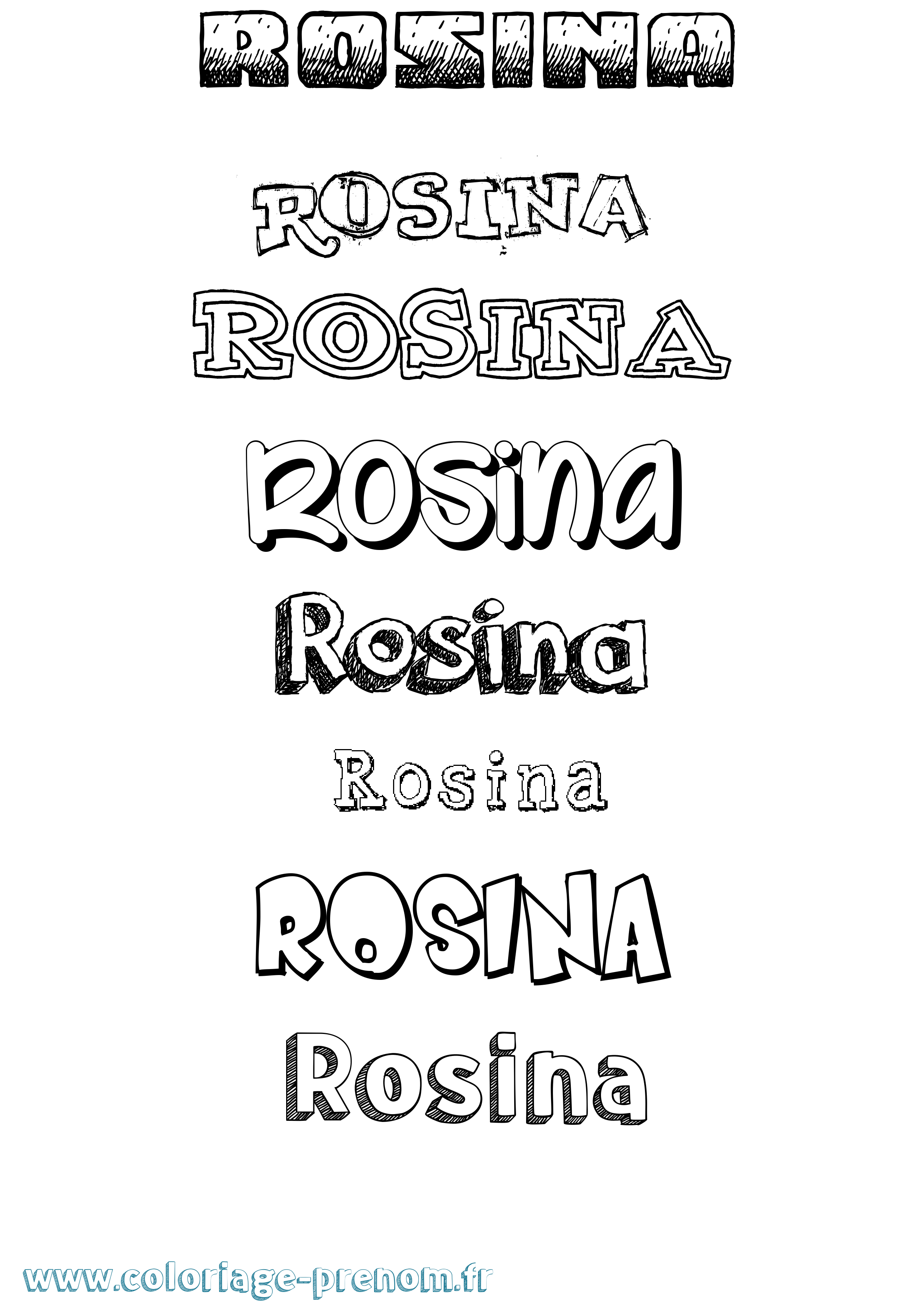 Coloriage Rosina Dessiné Coloriage prénom Rosina Dessiné