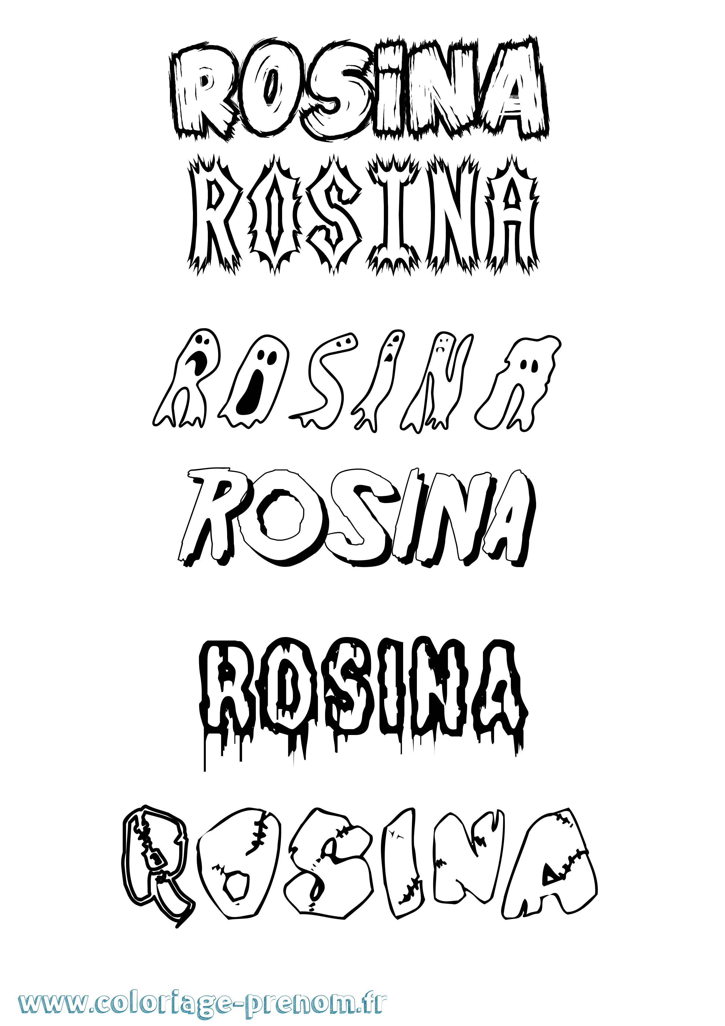 Coloriage Rosina Frisson Coloriage prénom Rosina Frisson
