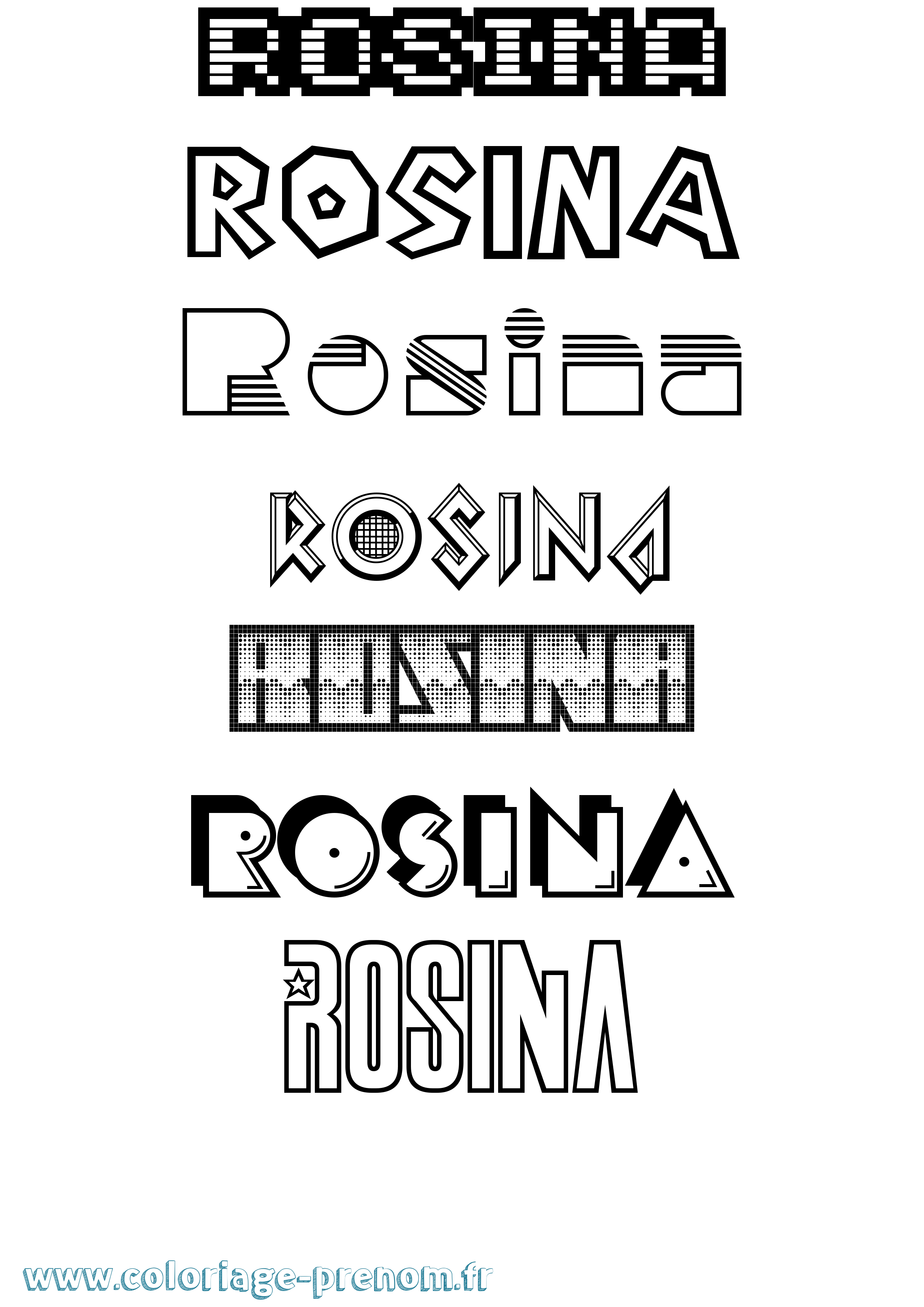 Coloriage Rosina Jeux Vidéos Coloriage prénom Rosina Jeux Vidéos