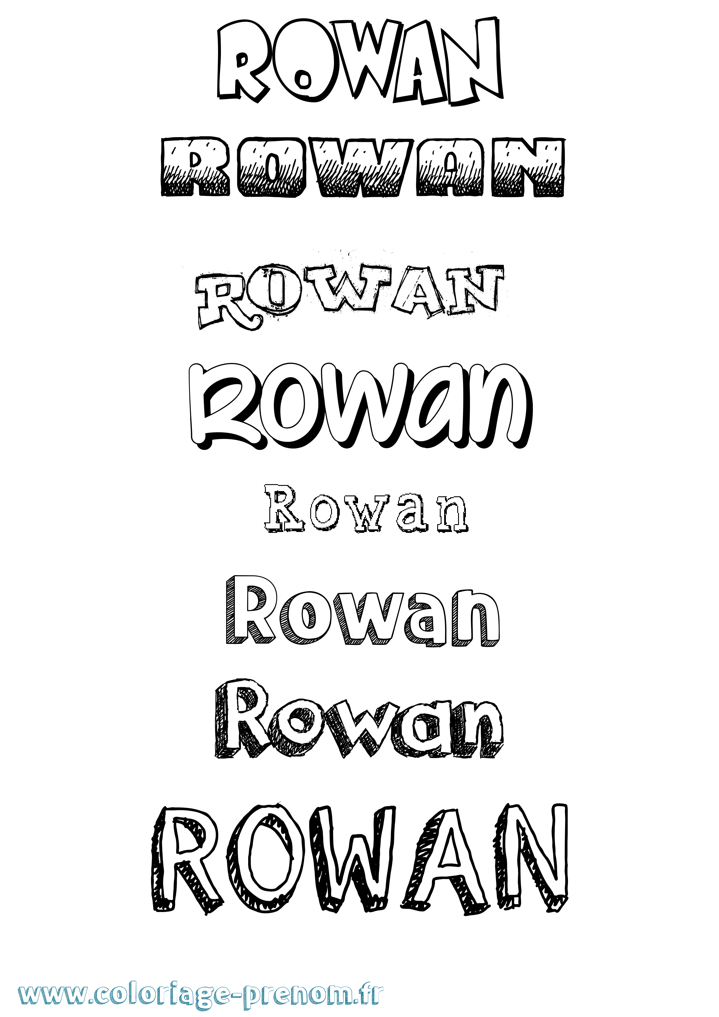 Coloriage prénom Rowan Dessiné