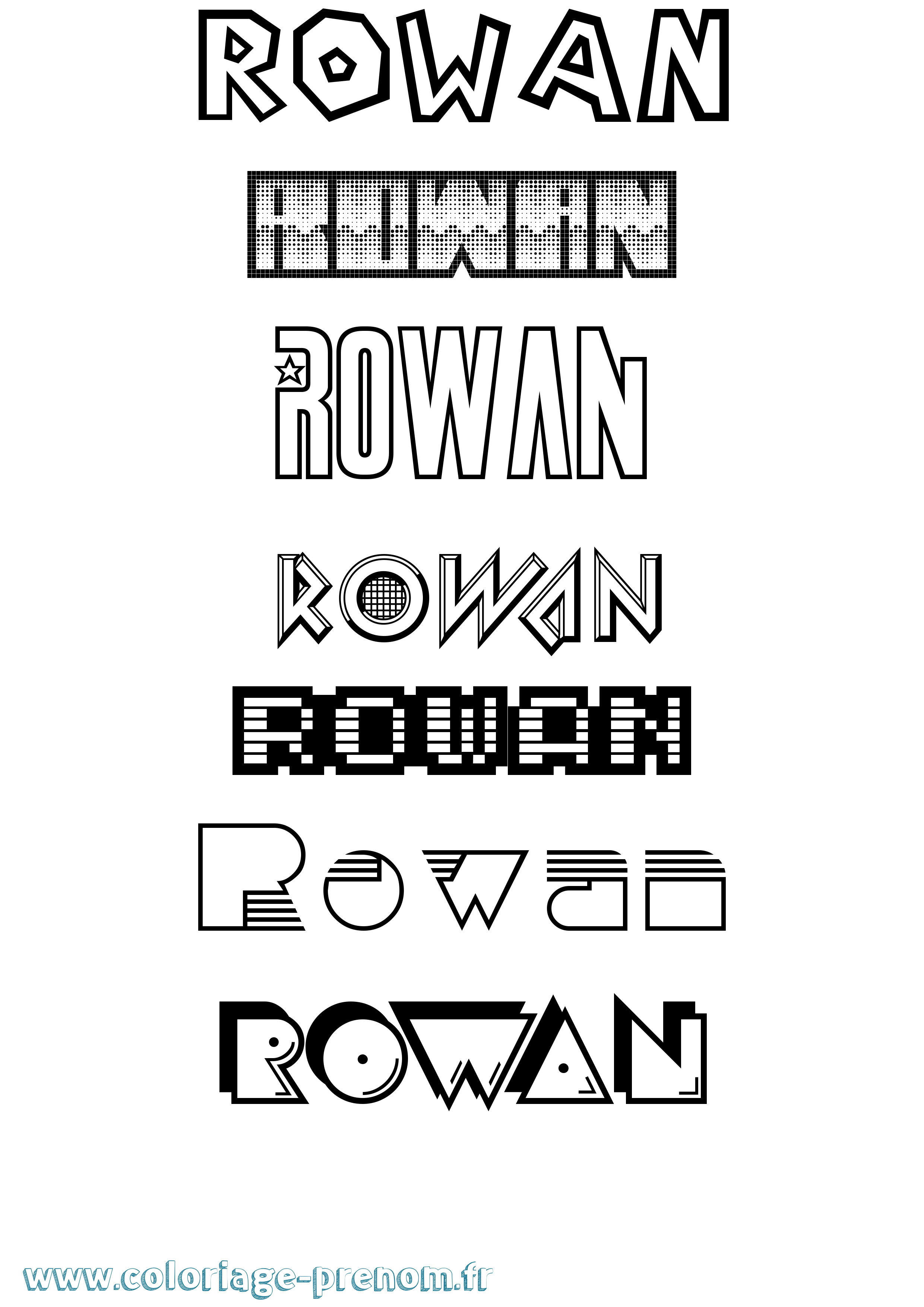 Coloriage prénom Rowan Jeux Vidéos