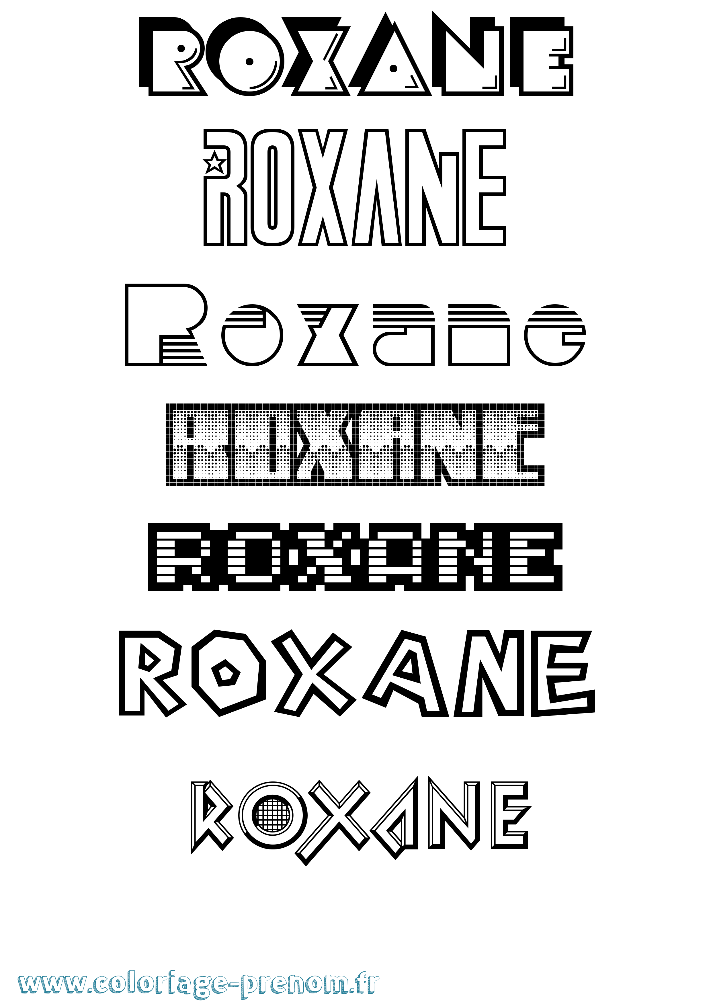 Coloriage prénom Roxane Jeux Vidéos