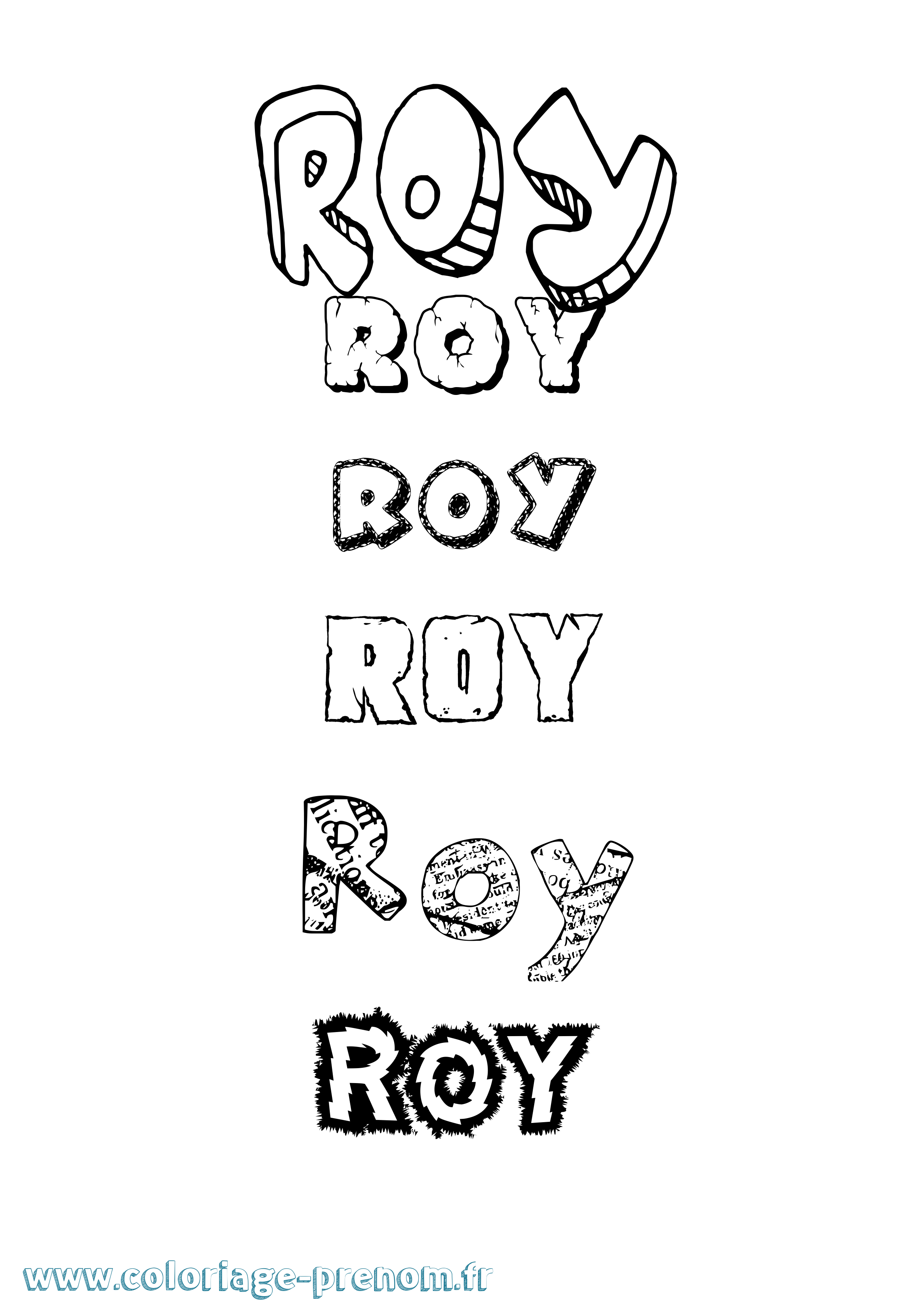 Coloriage Roy Coloriage prénom Roy