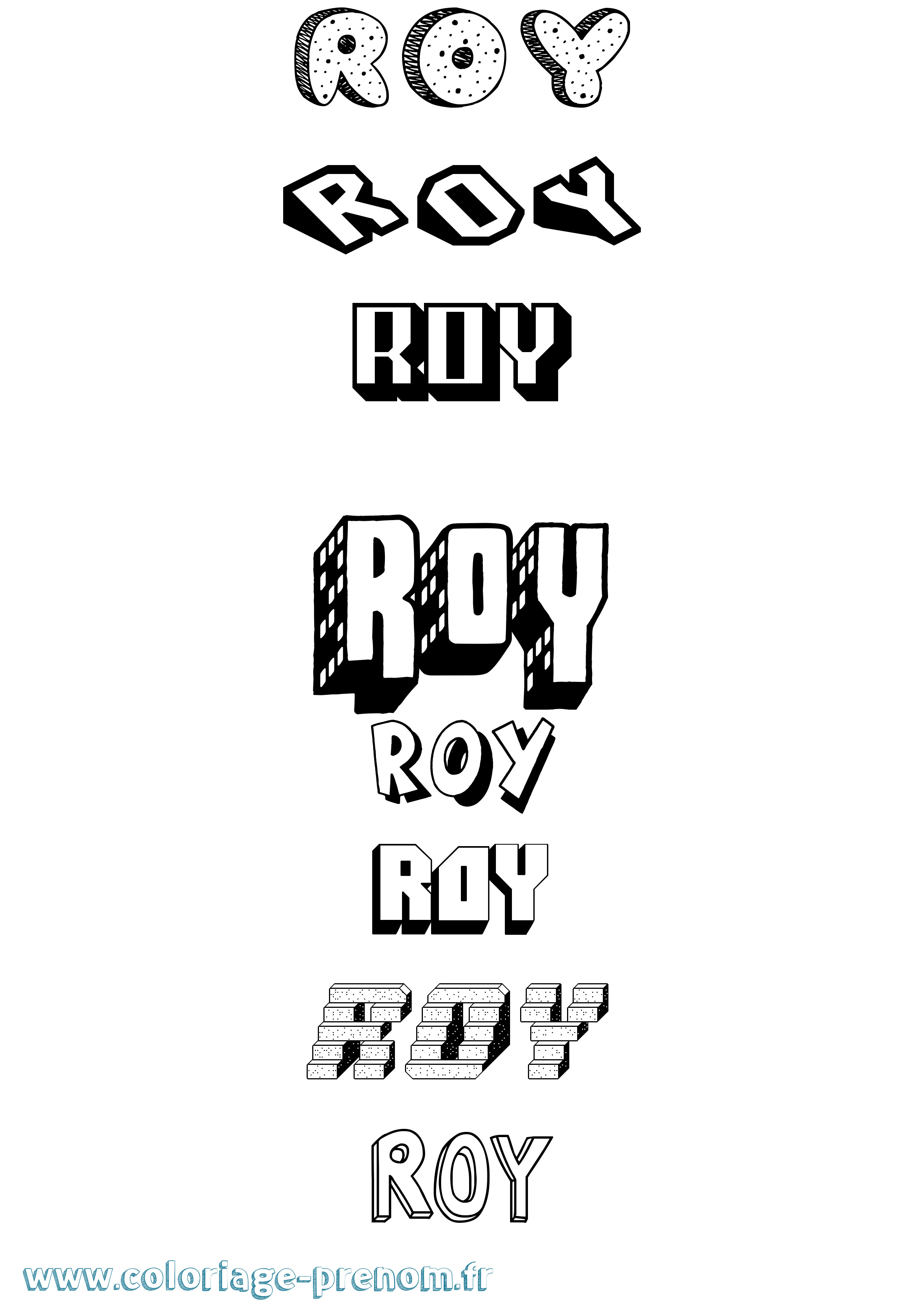 Coloriage Roy Coloriage prénom Roy
