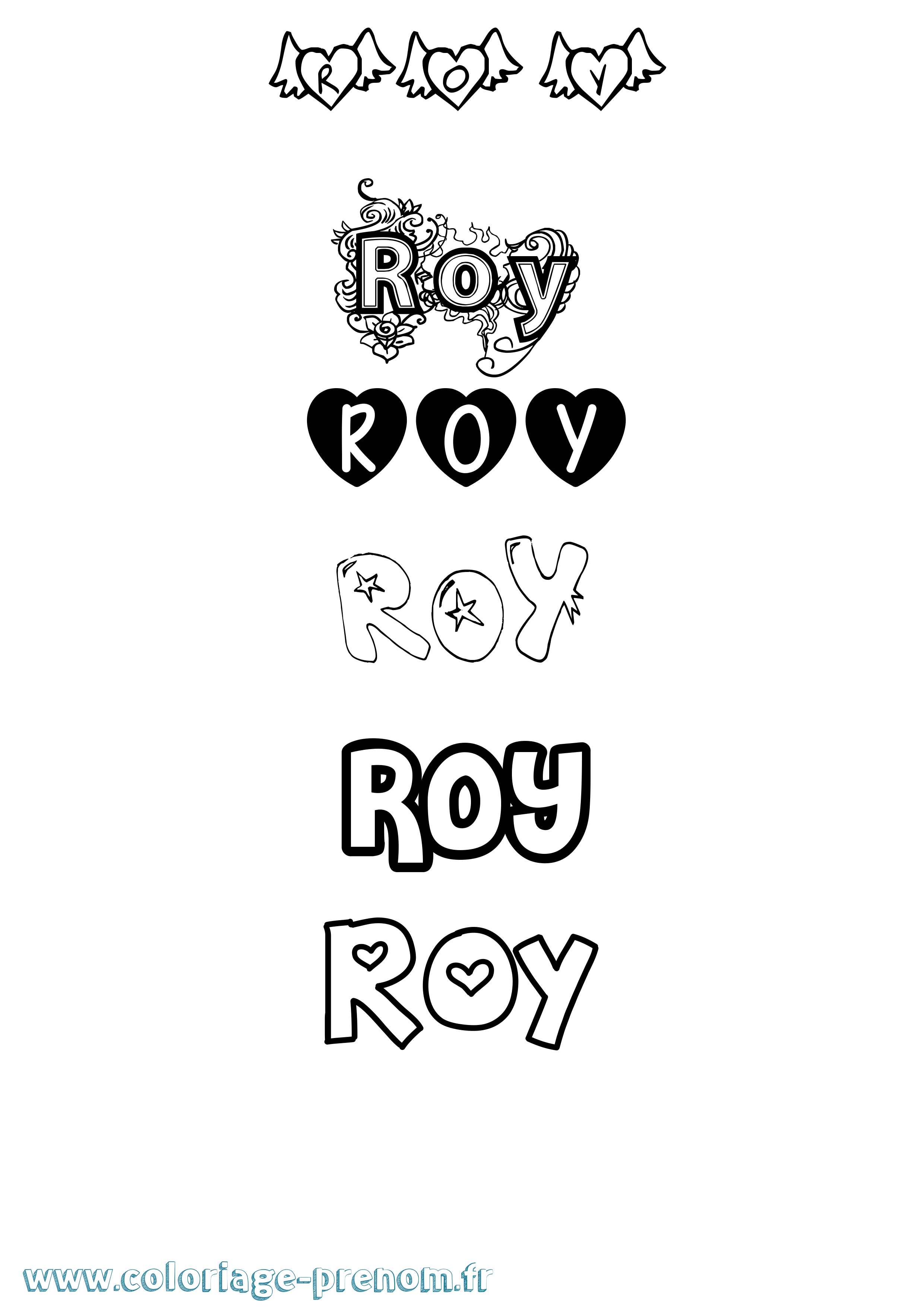Coloriage Roy Coloriage prénom Roy