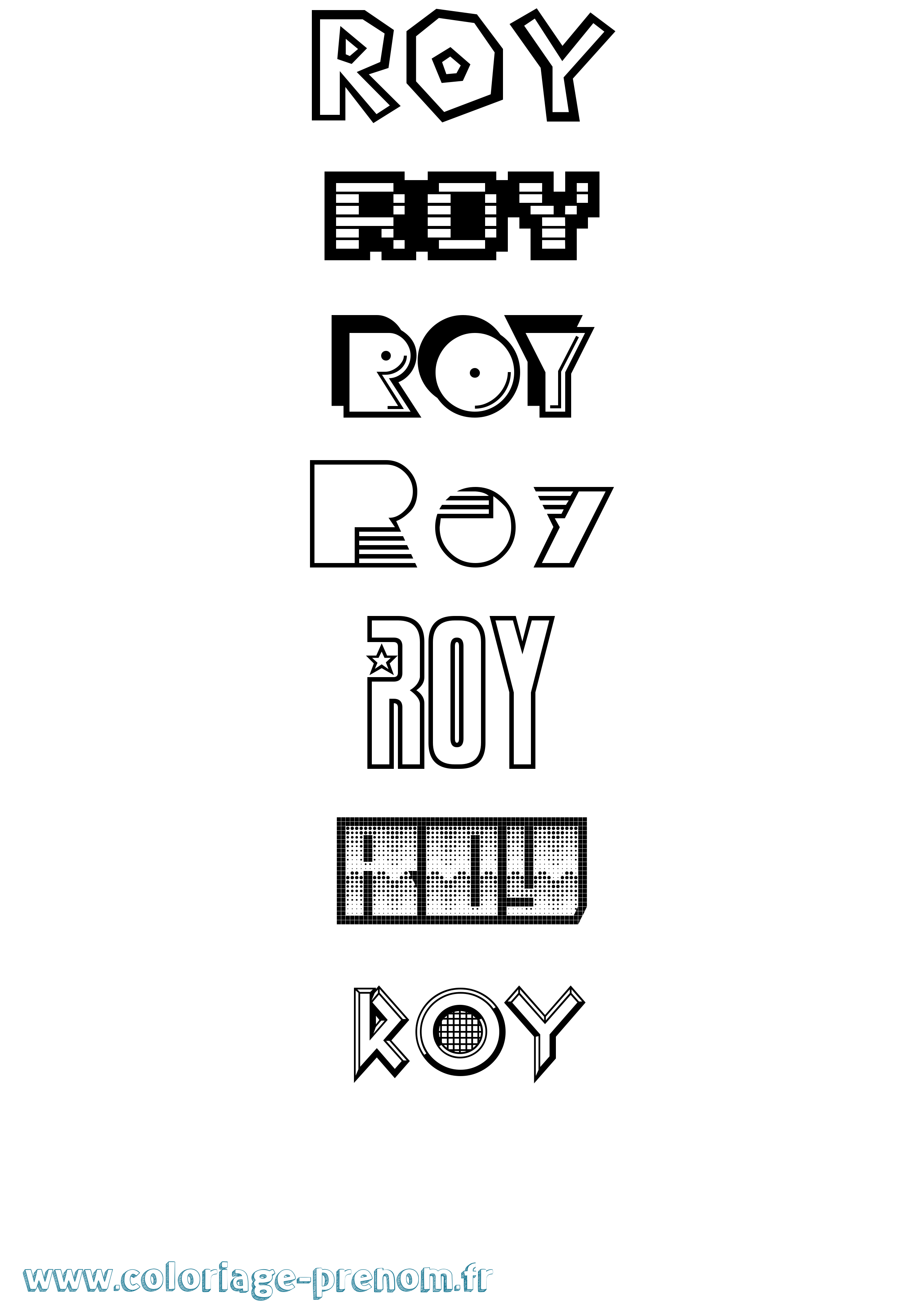 Coloriage Roy Coloriage prénom Roy