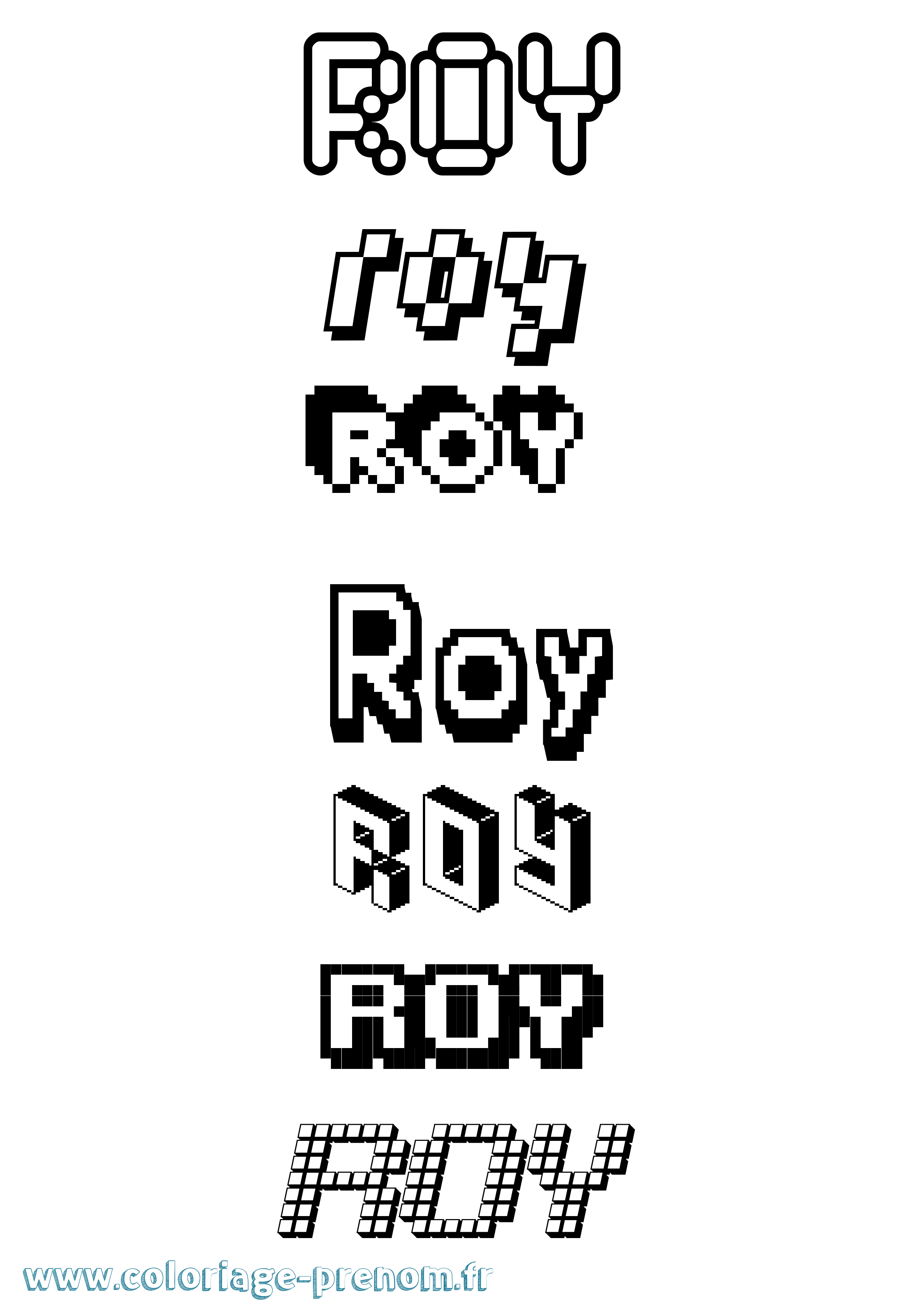 Coloriage Roy Coloriage prénom Roy