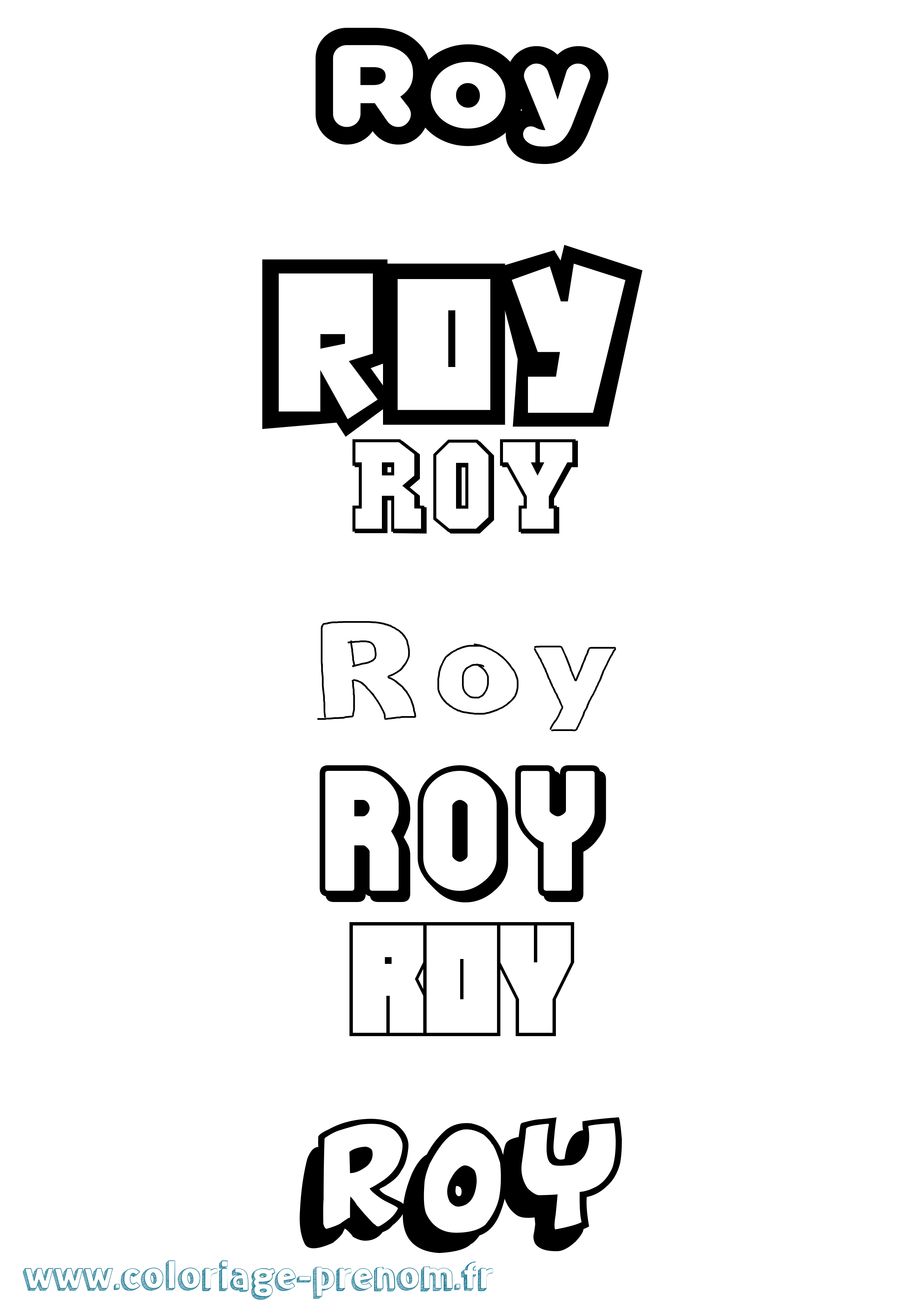 Coloriage prénom Roy