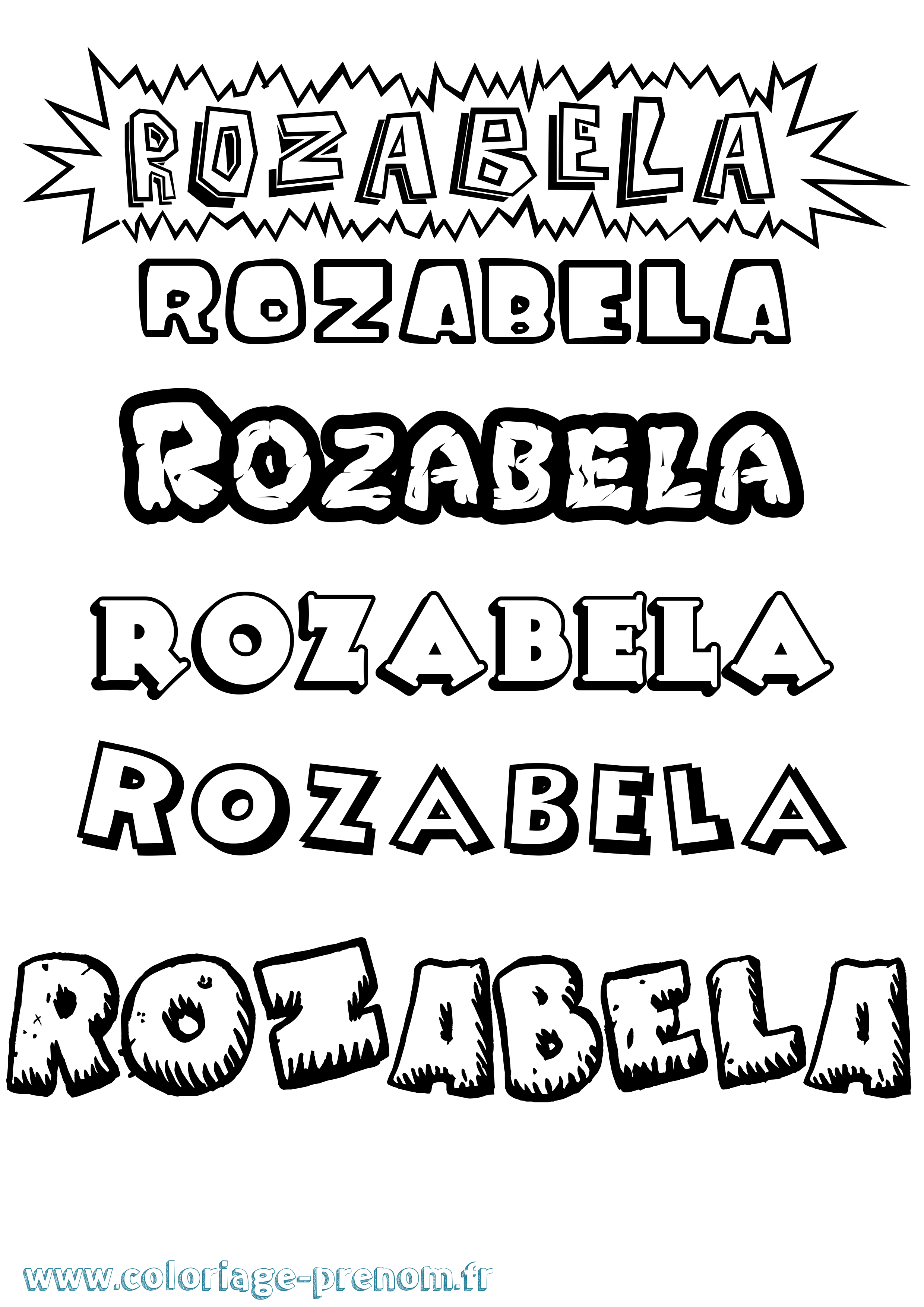 Coloriage prénom Rozabela Dessin Animé