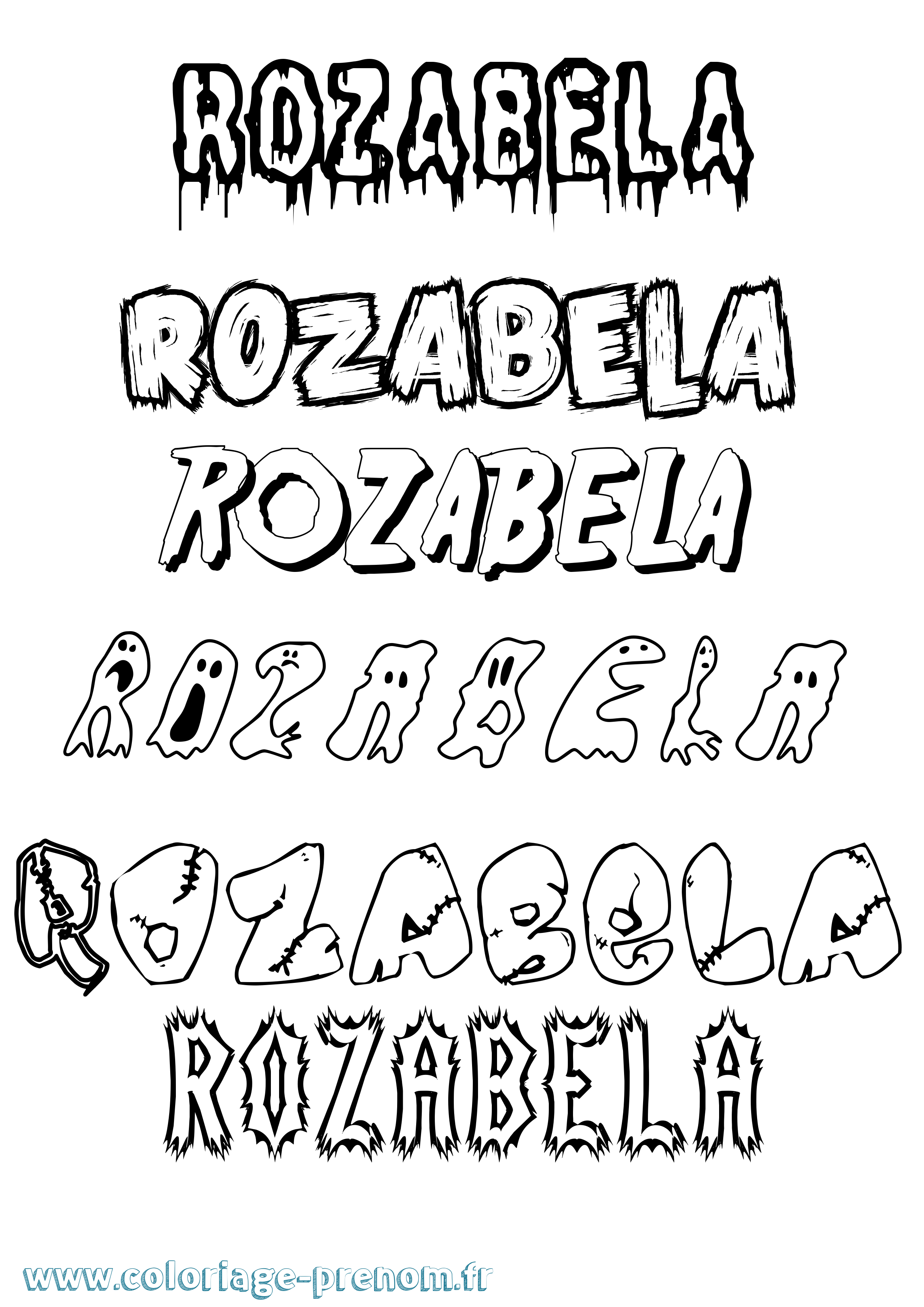 Coloriage prénom Rozabela Frisson