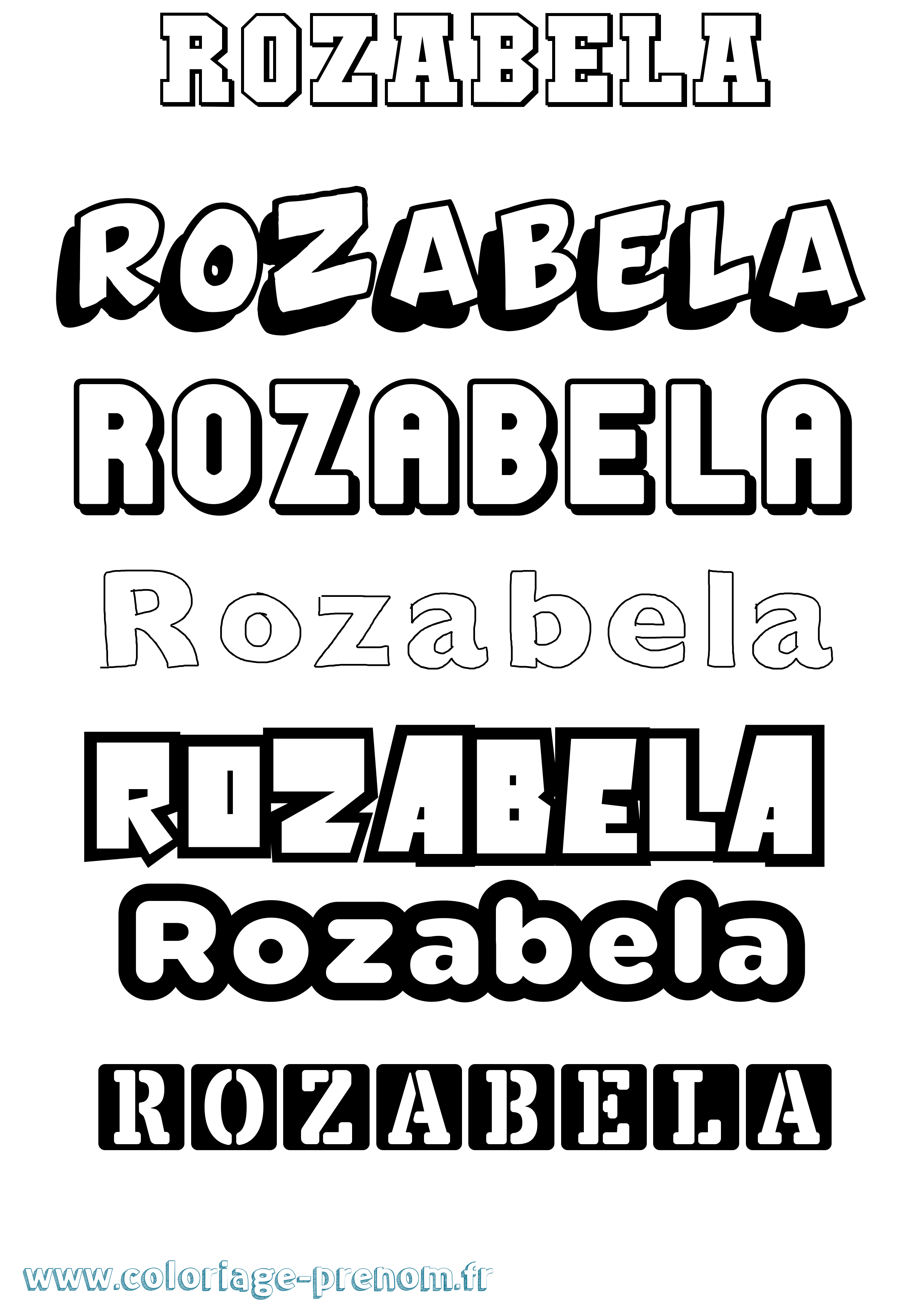 Coloriage prénom Rozabela Simple