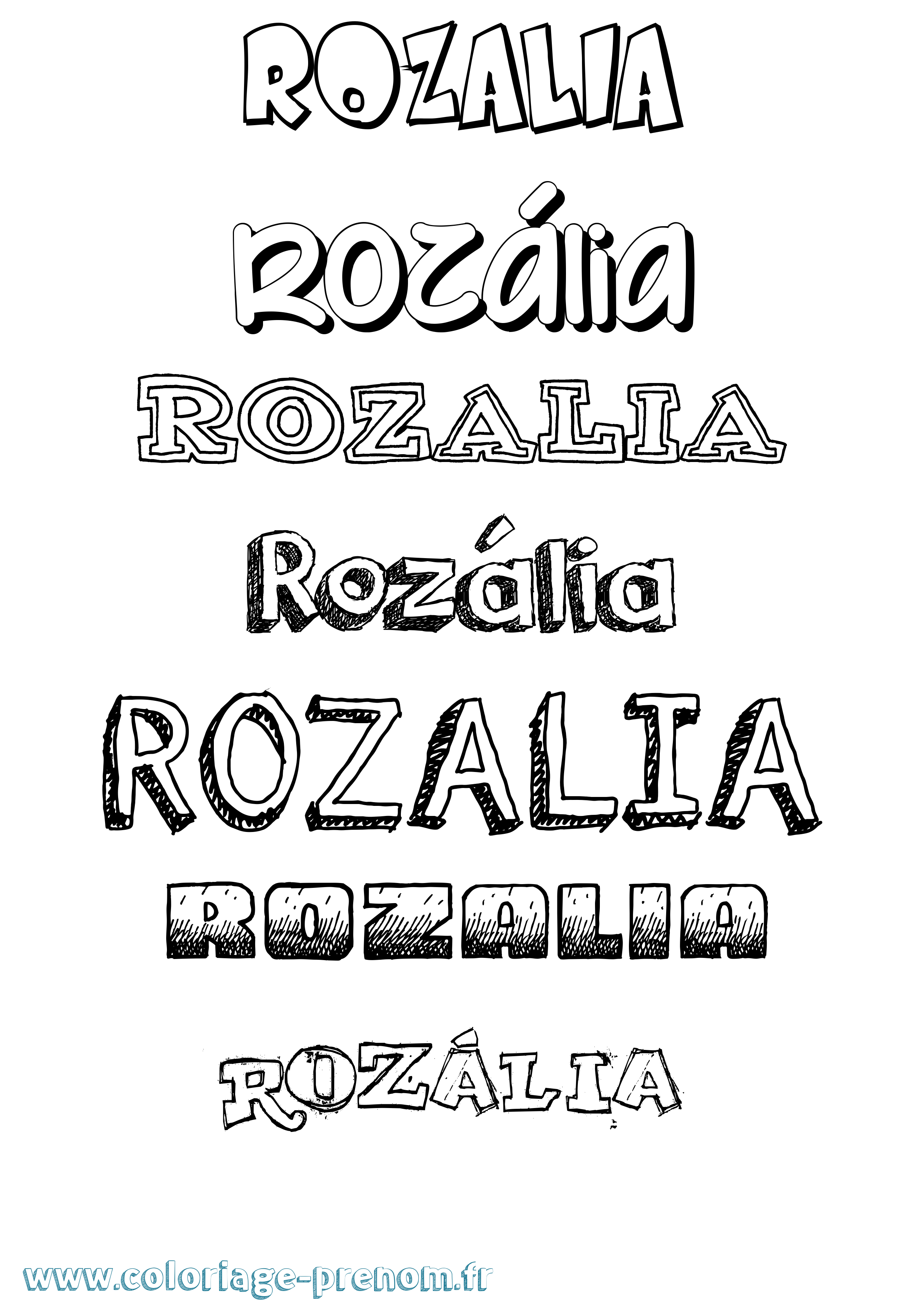 Coloriage Rozália Dessiné Coloriage prénom Rozália Dessiné