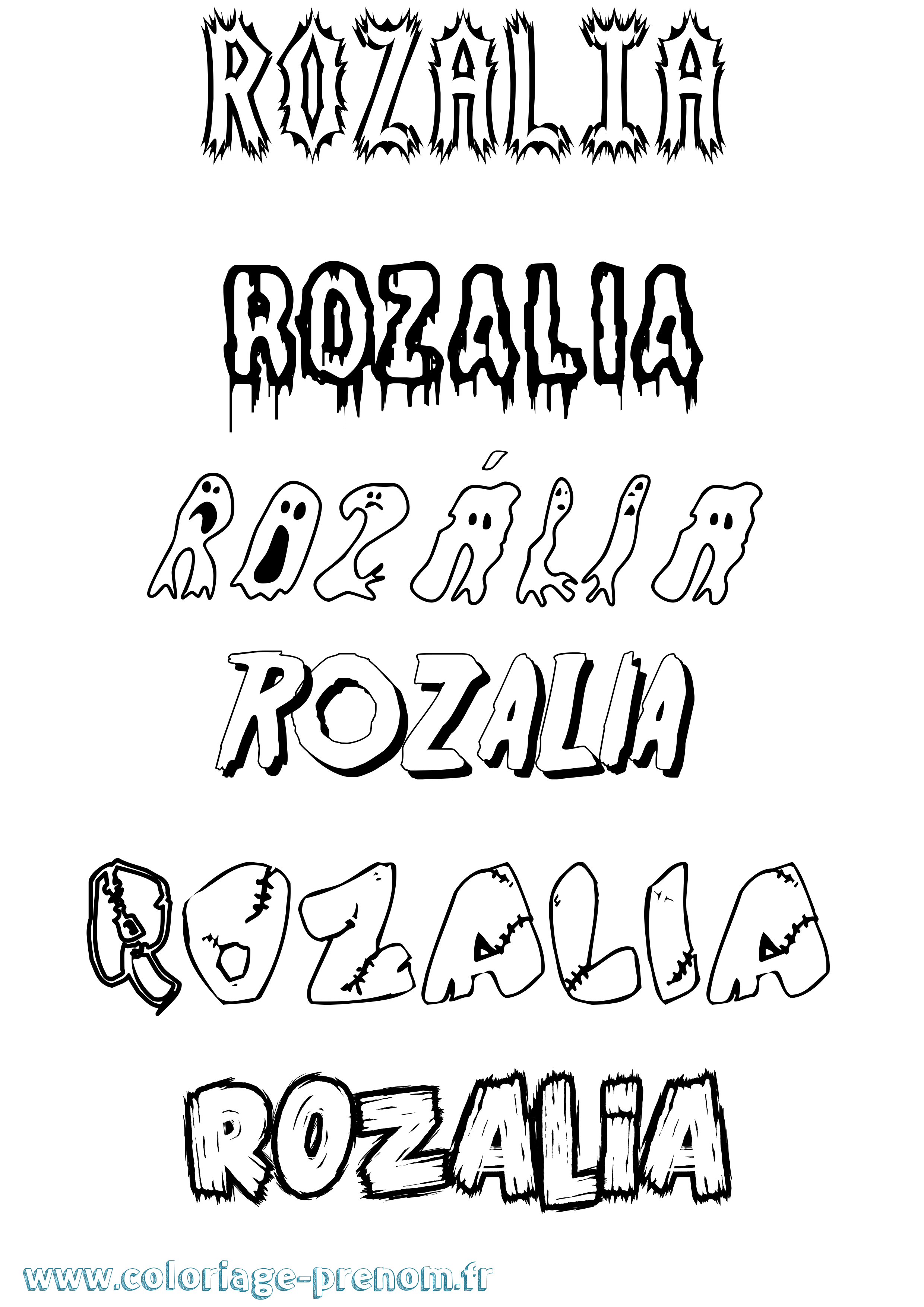 Coloriage Rozália Frisson Coloriage prénom Rozália Frisson