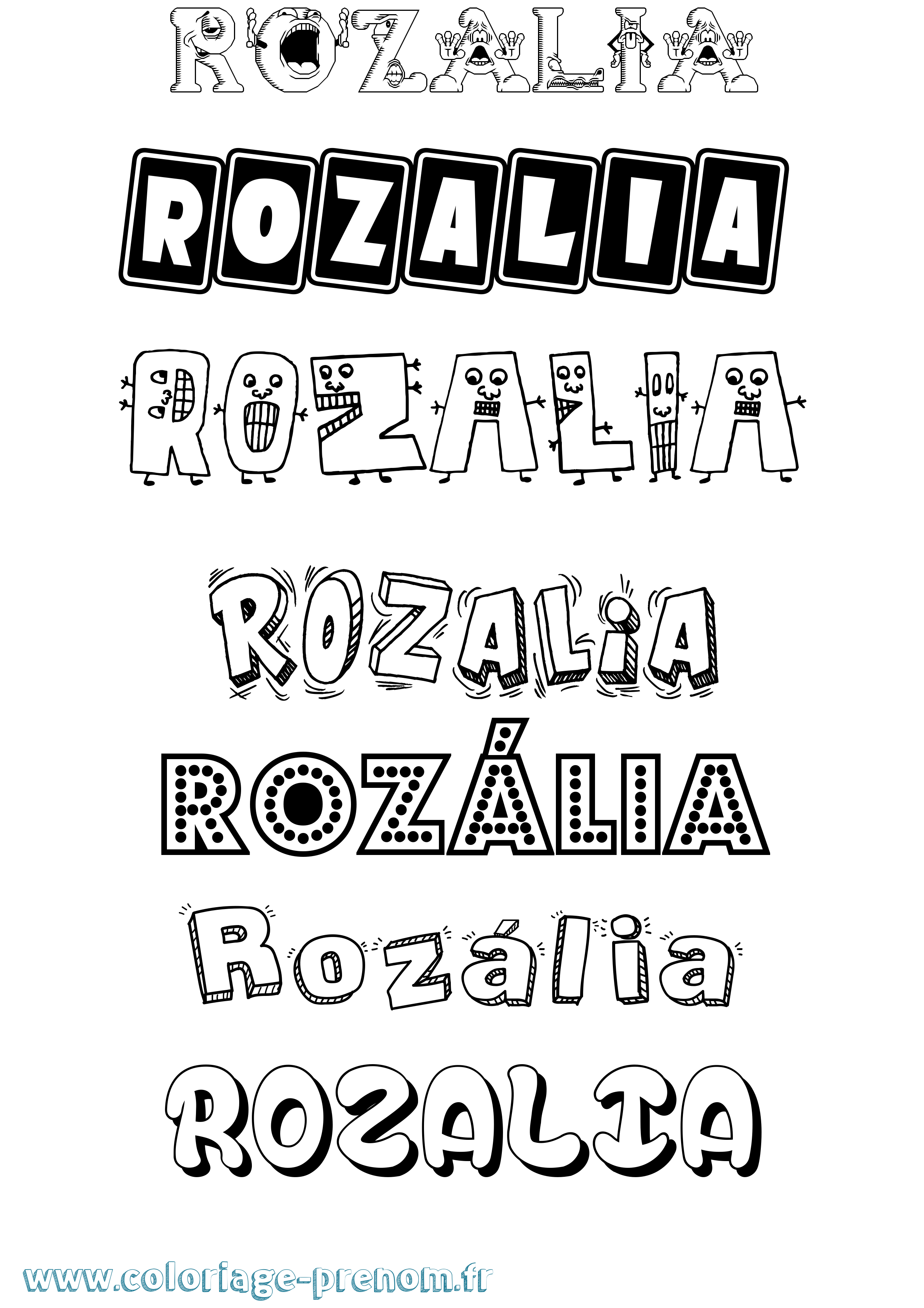 Coloriage Rozália Fun Coloriage prénom Rozália Fun