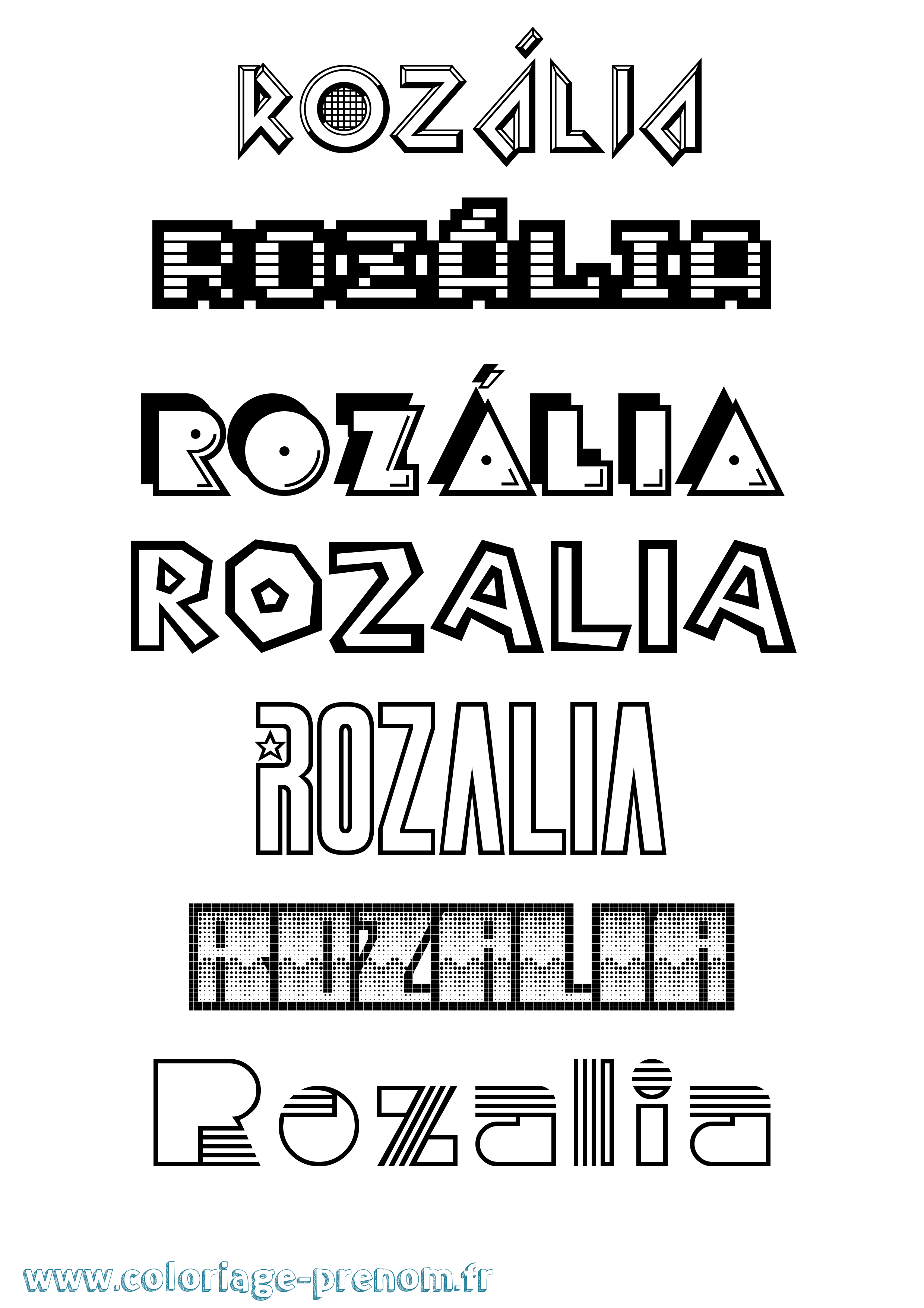 Coloriage Rozália Jeux Vidéos Coloriage prénom Rozália Jeux Vidéos
