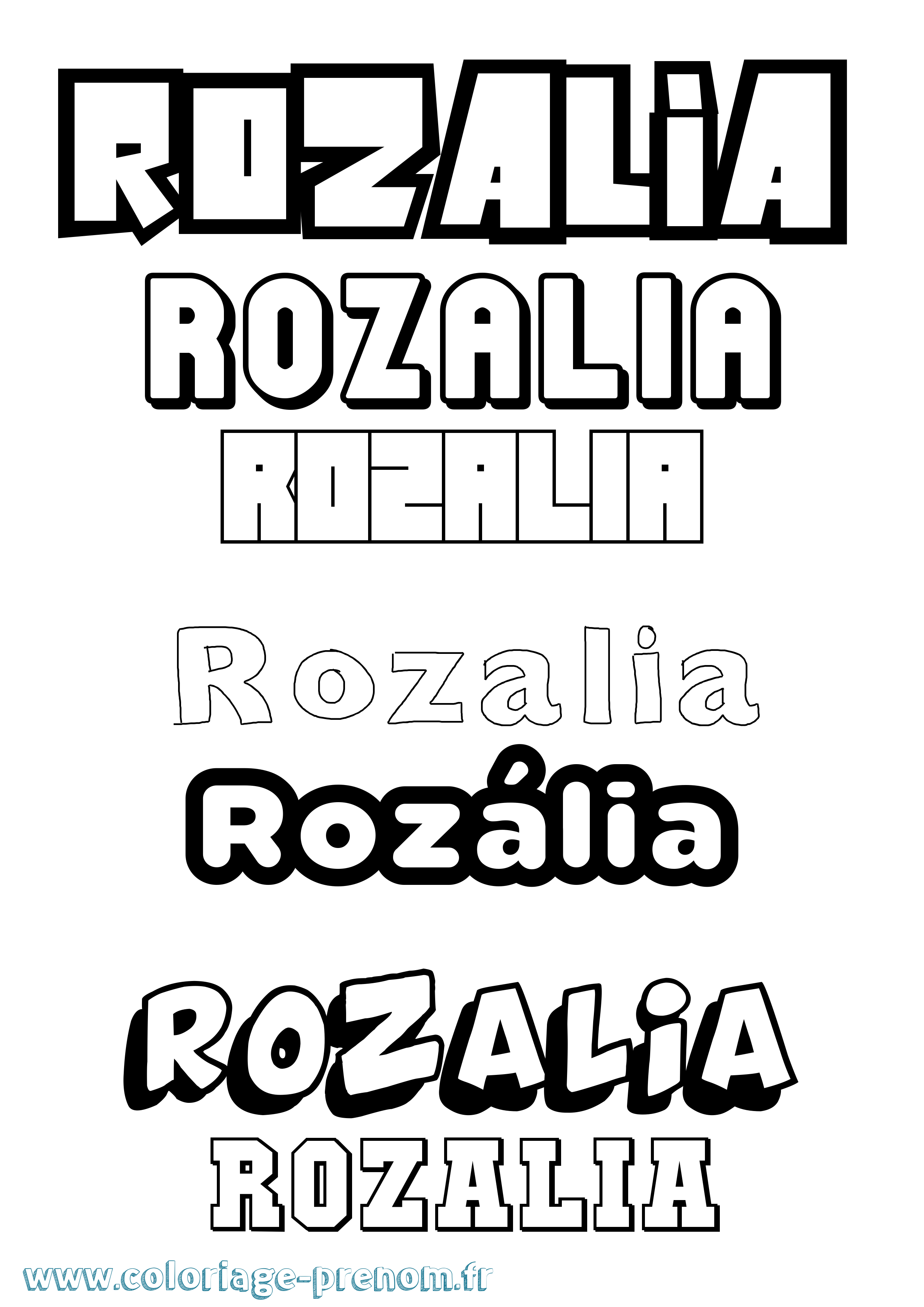 Coloriage Rozália Simple Coloriage prénom Rozália Simple