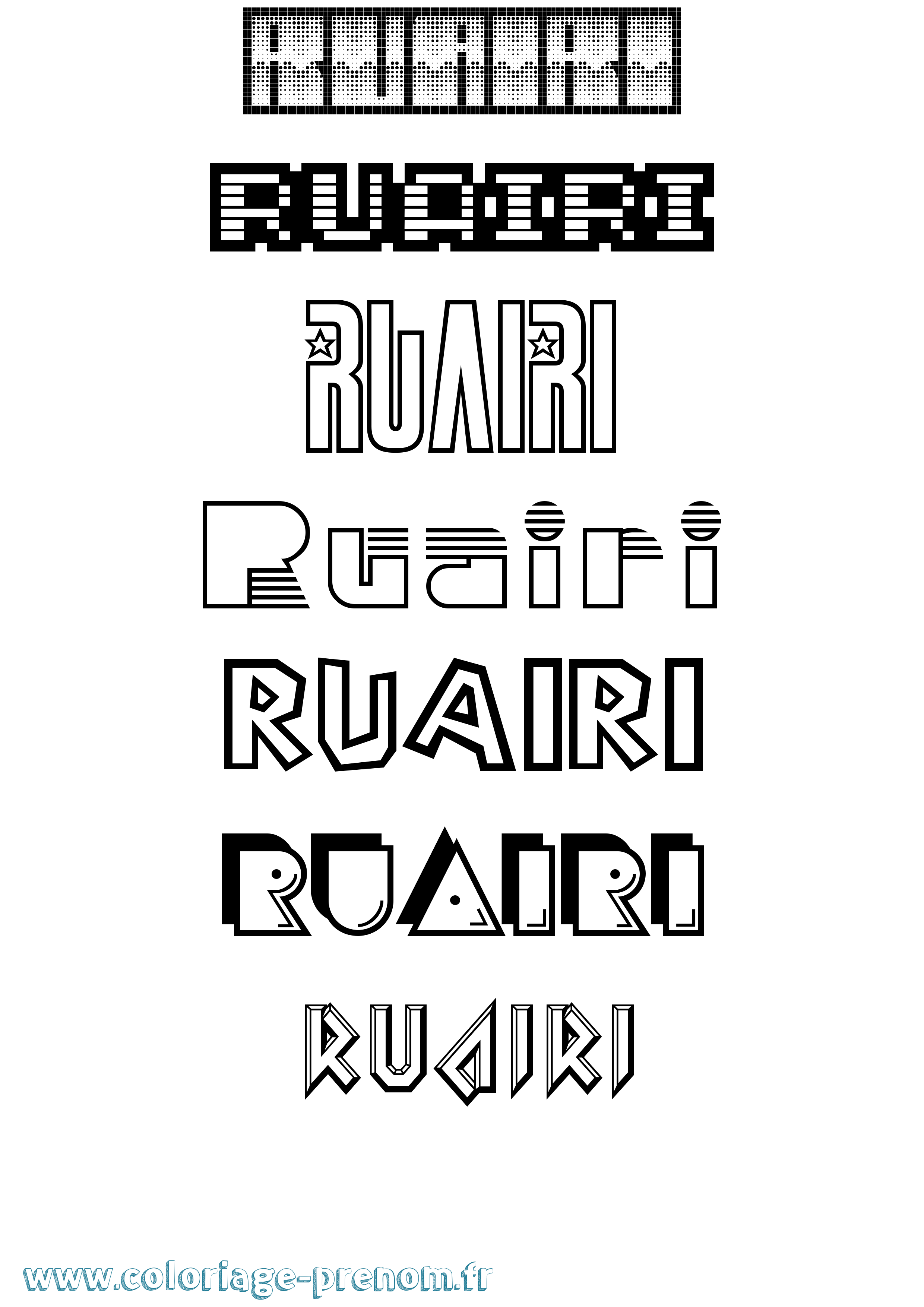 Coloriage prénom Ruairi Jeux Vidéos