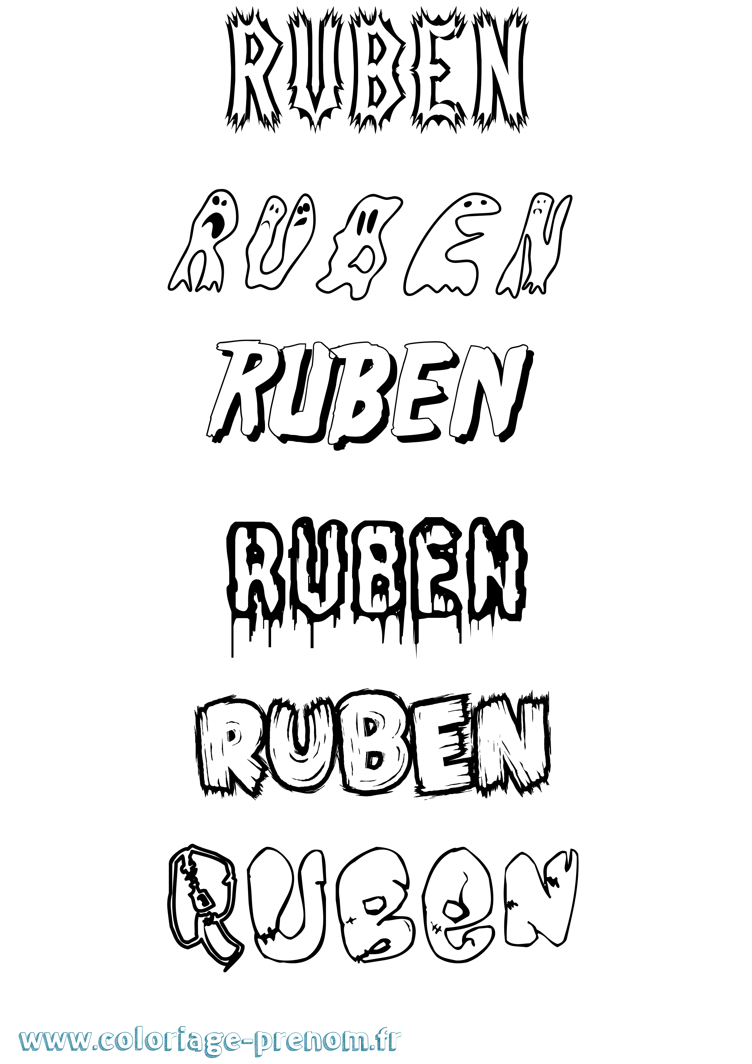 Coloriage Ruben Frisson Coloriage prénom Ruben Frisson