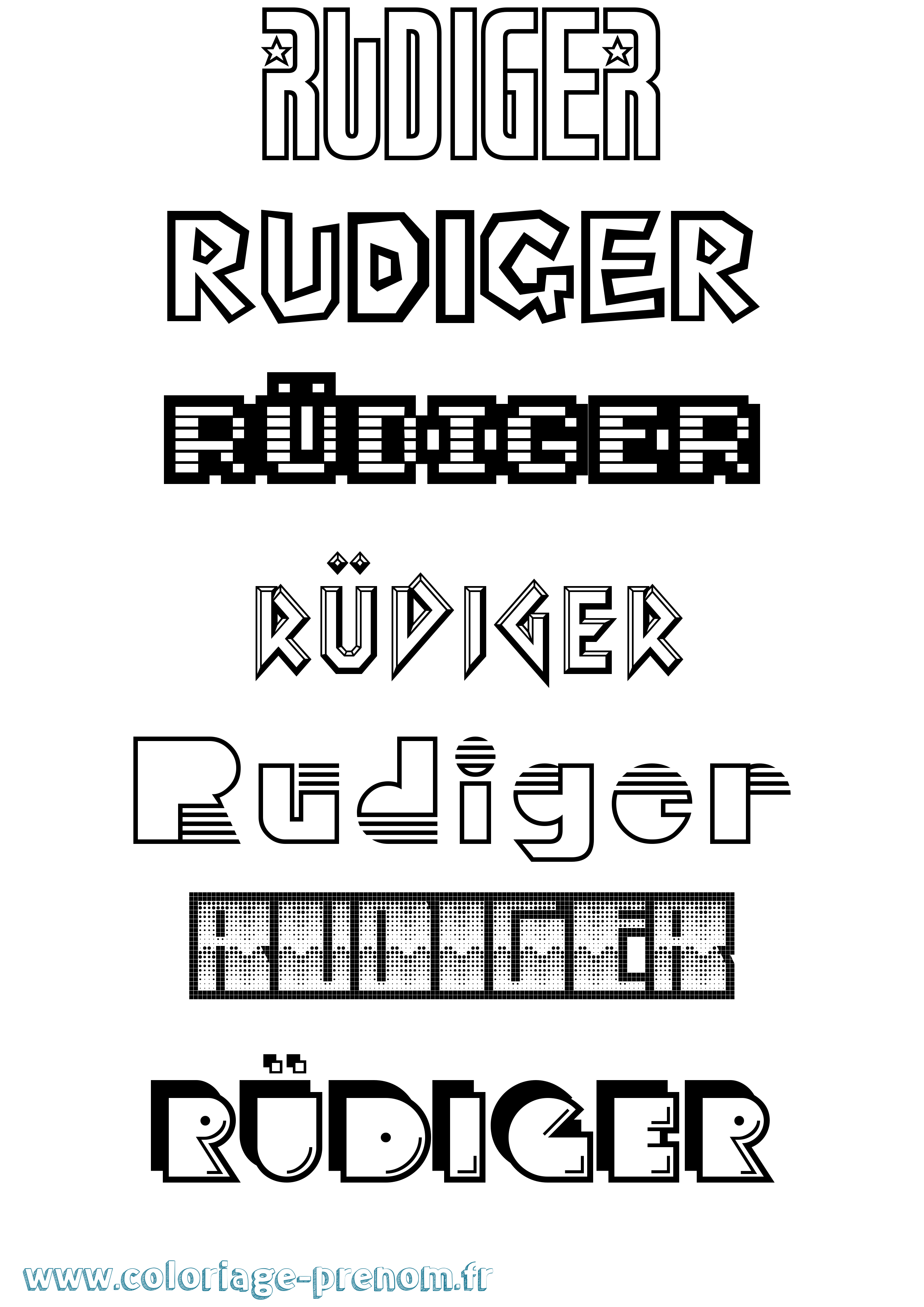 Coloriage prénom Rüdiger Jeux Vidéos