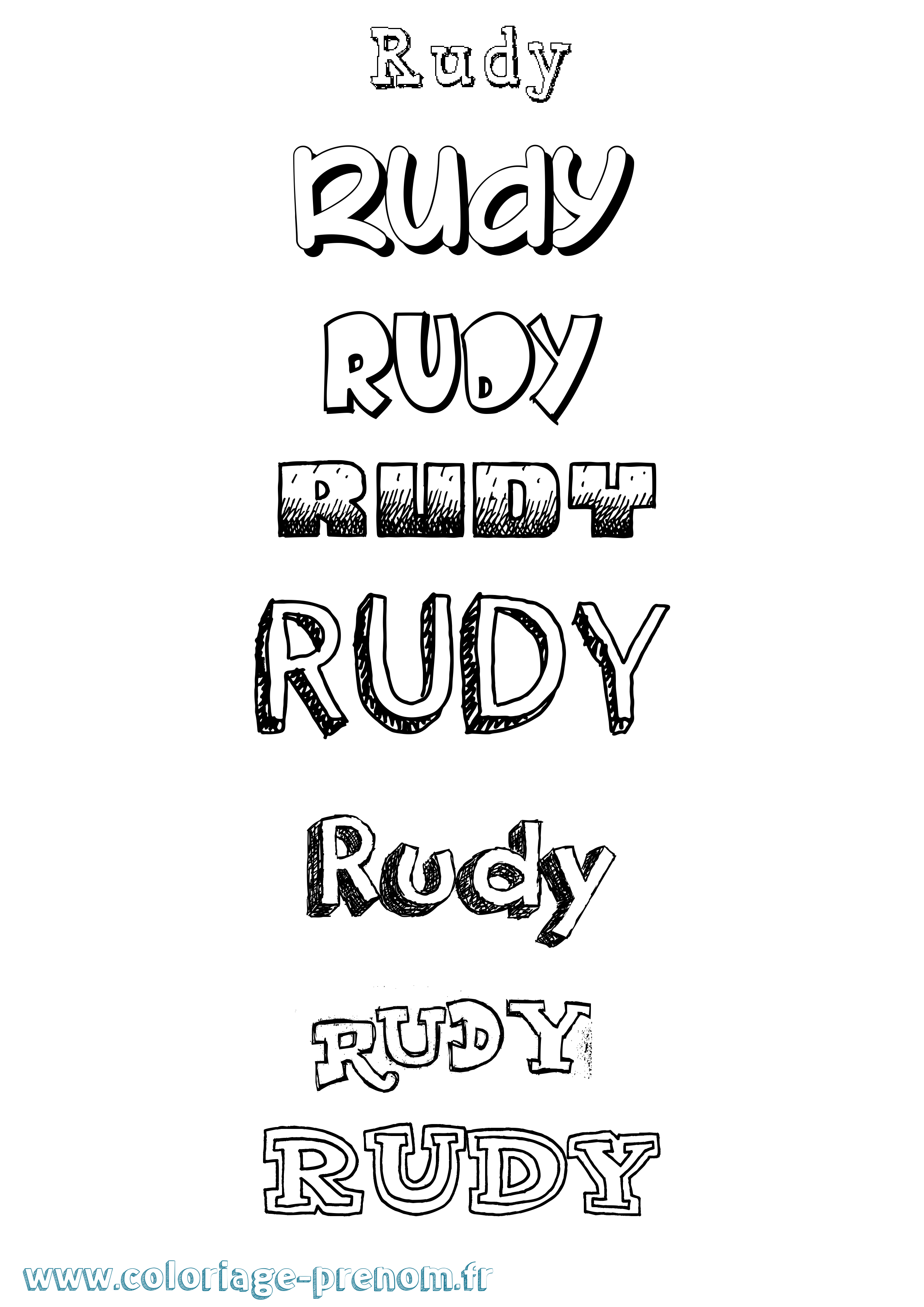 Coloriage prénom Rudy