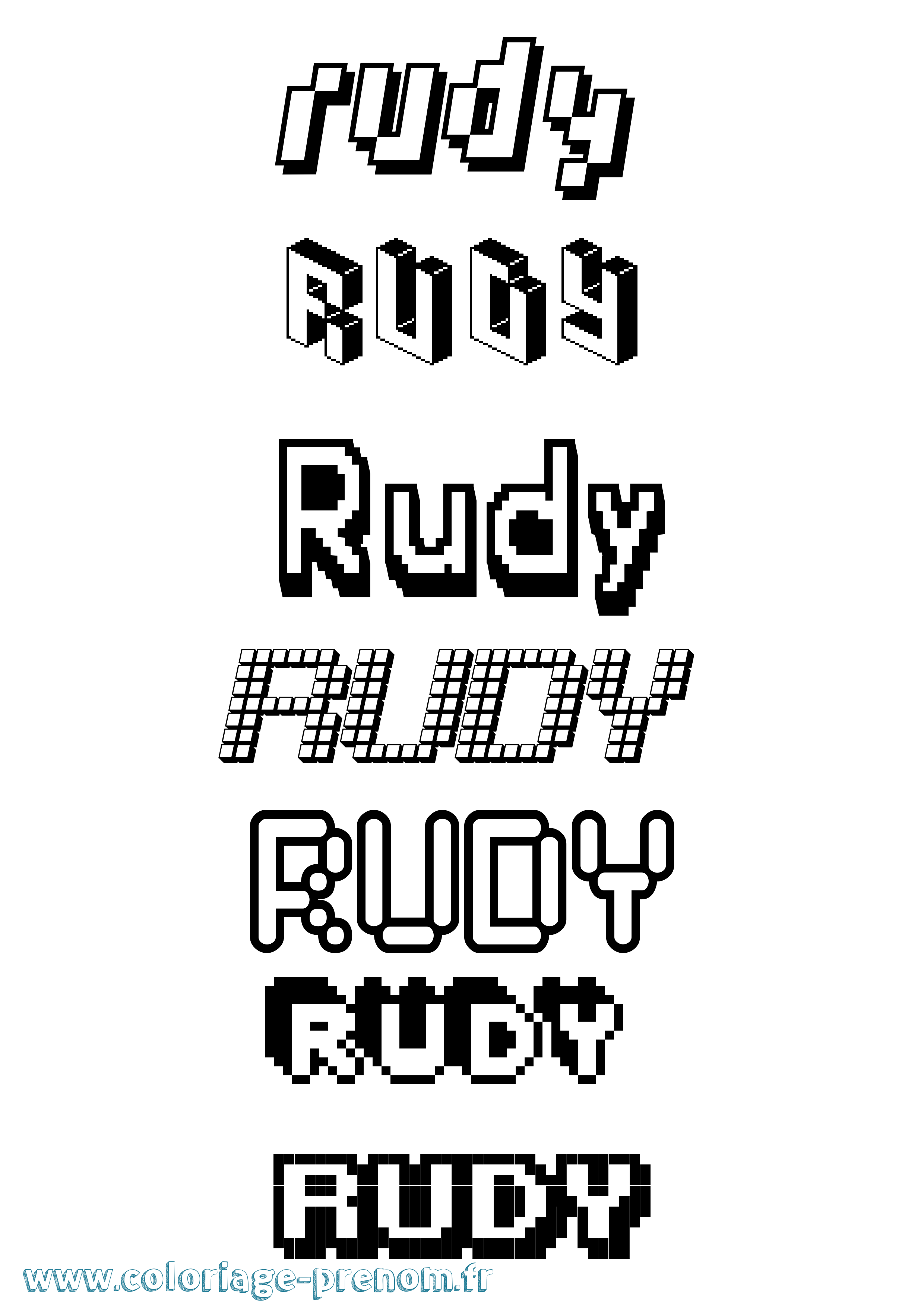 Coloriage prénom Rudy